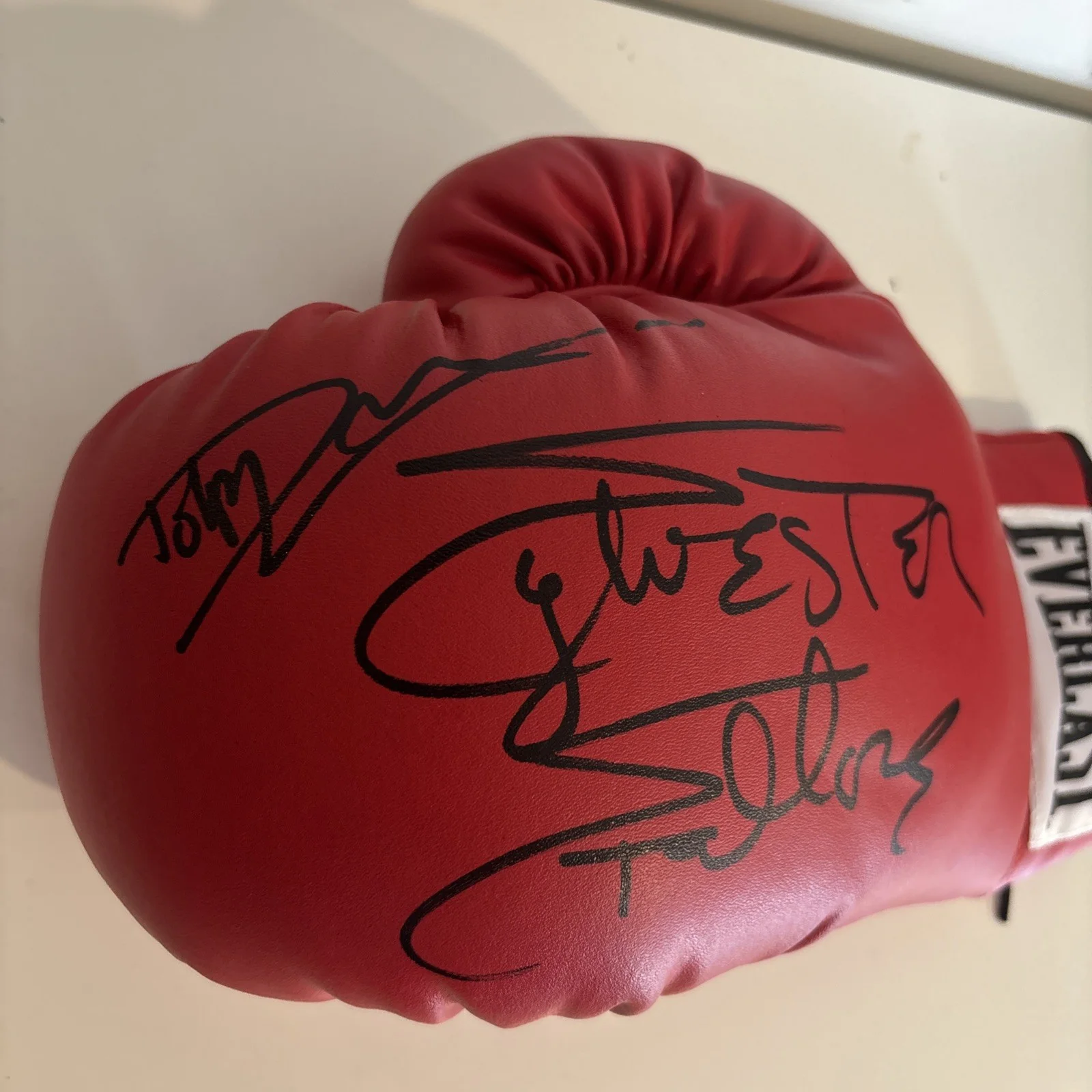 Sylvester Stallone, Dolph Lundgren — Sylvester Stallone & Dolph Lundgren Autographed Everlast Boxing Glove PSA, image 2