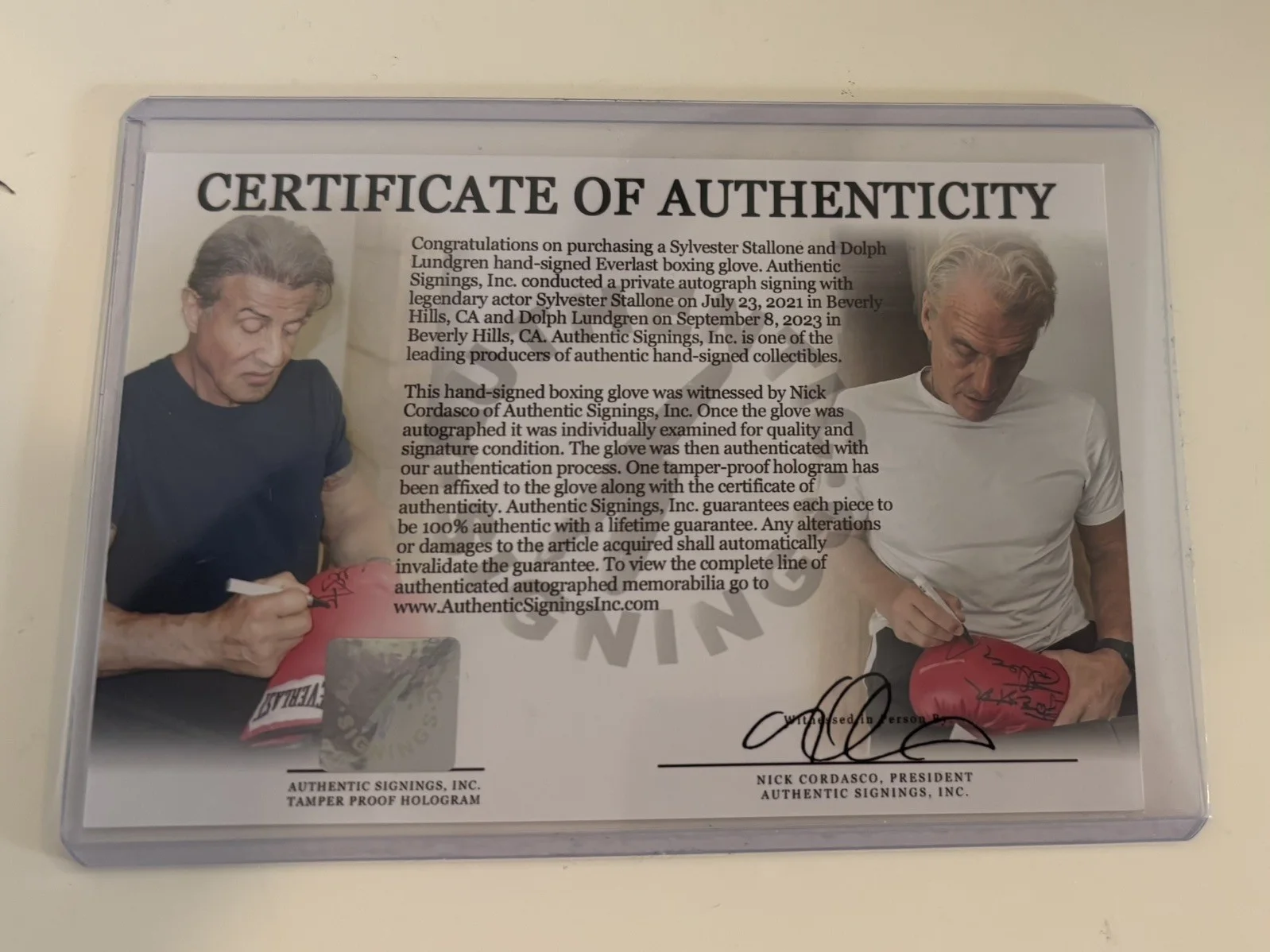 Sylvester Stallone, Dolph Lundgren — Sylvester Stallone & Dolph Lundgren Autographed Everlast Boxing Glove PSA, image 5