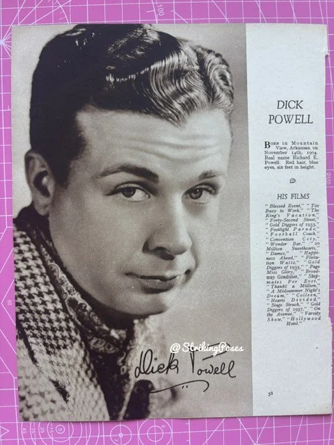 Vintage Magazine Clipping 1930s ROBERT YOUNG DICK POWELL film star 8x10 1/6, изображение 2