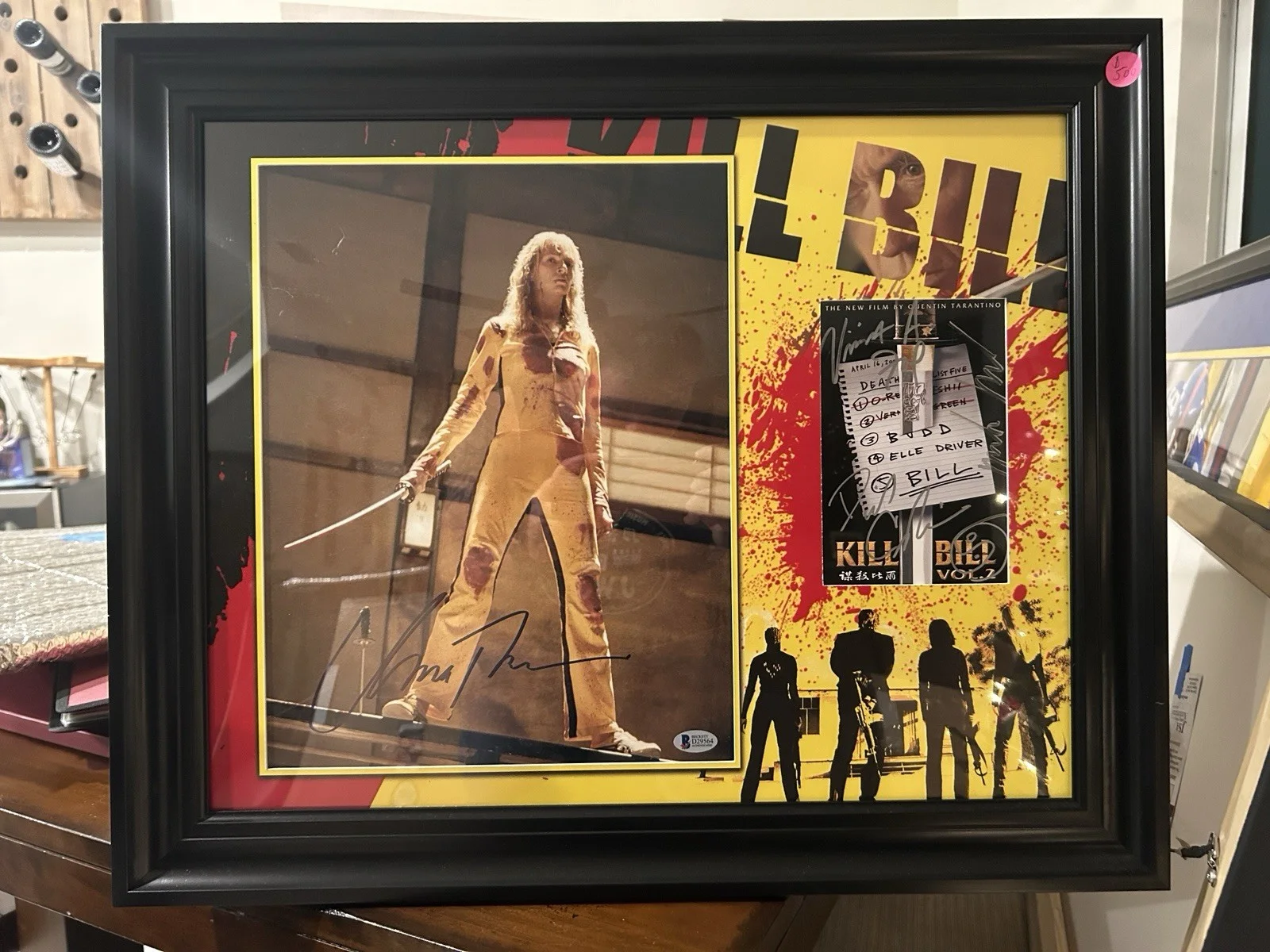 Uma Thurman, Michael Madsen, David Carradine, Vivica A. Fox — Kill Bill Cast Signed Display Uma Thurman, Madsen, David Carradine, V. Fox, image 3