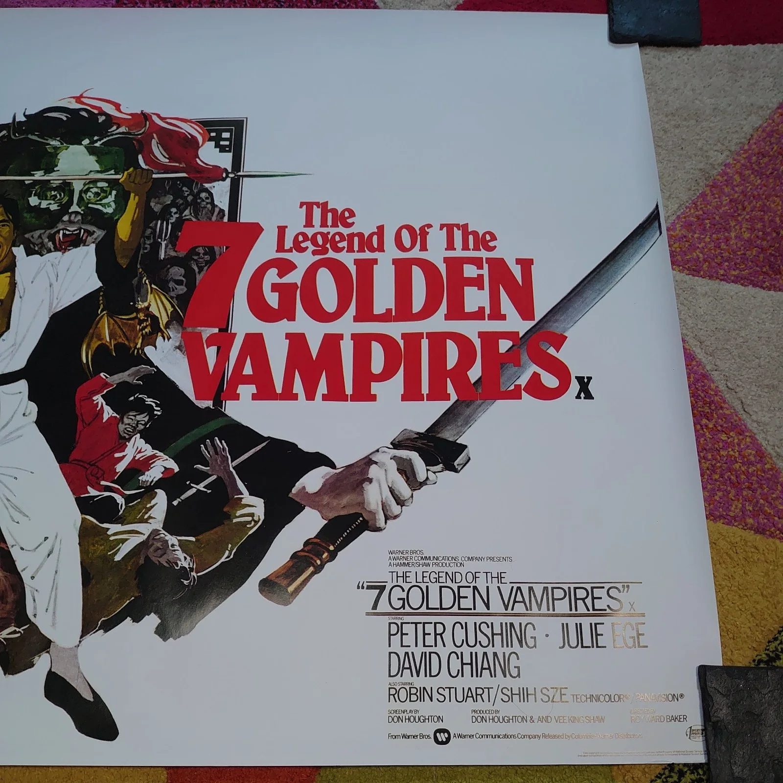 The Legend Of The 7 Golden Vampires Quad Poster Rolled New Reproduction, изображение 3