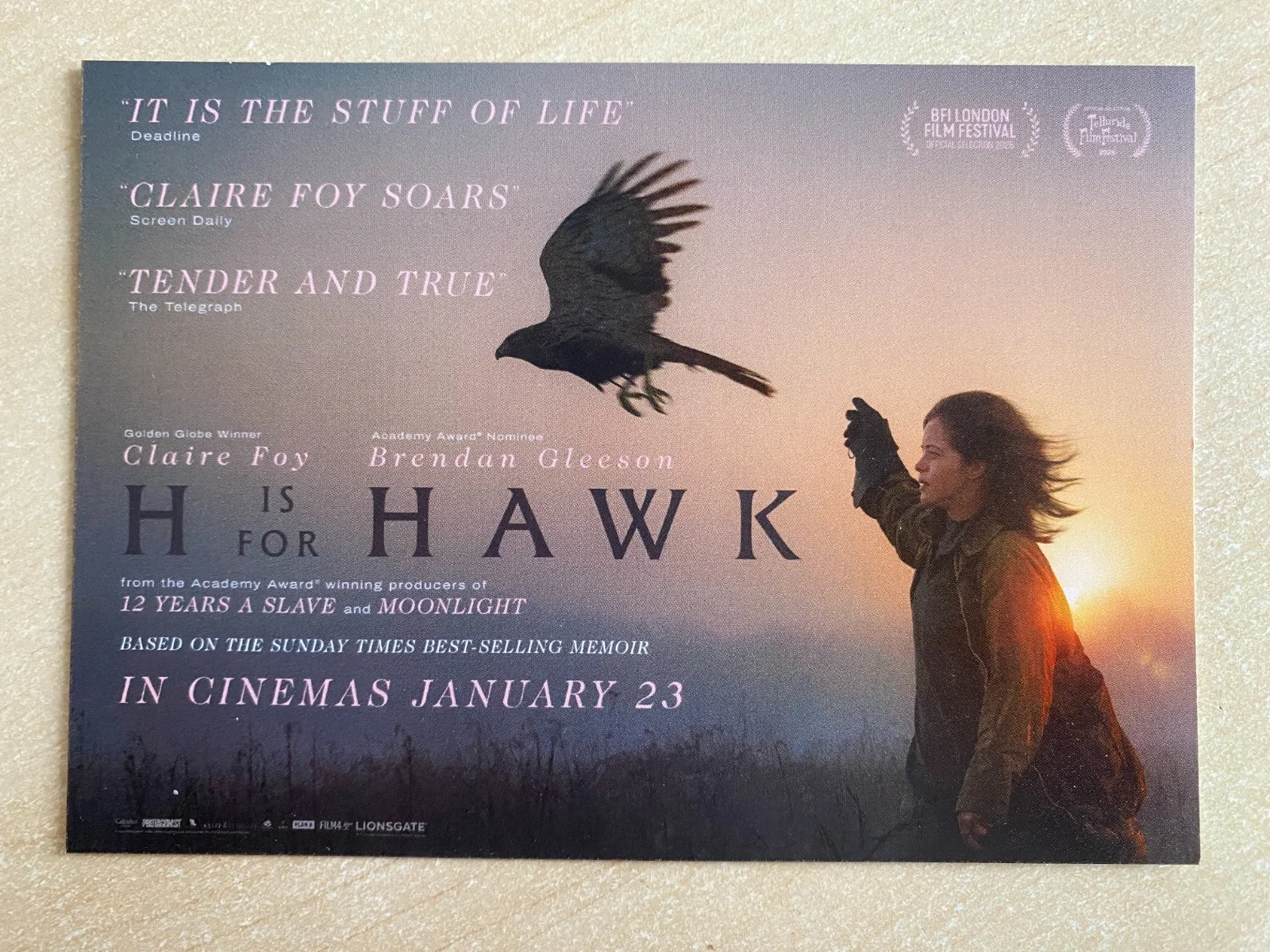 ‘H Is For Hawk’ Movie Promotional Postcard & Bookmark - New, image 2