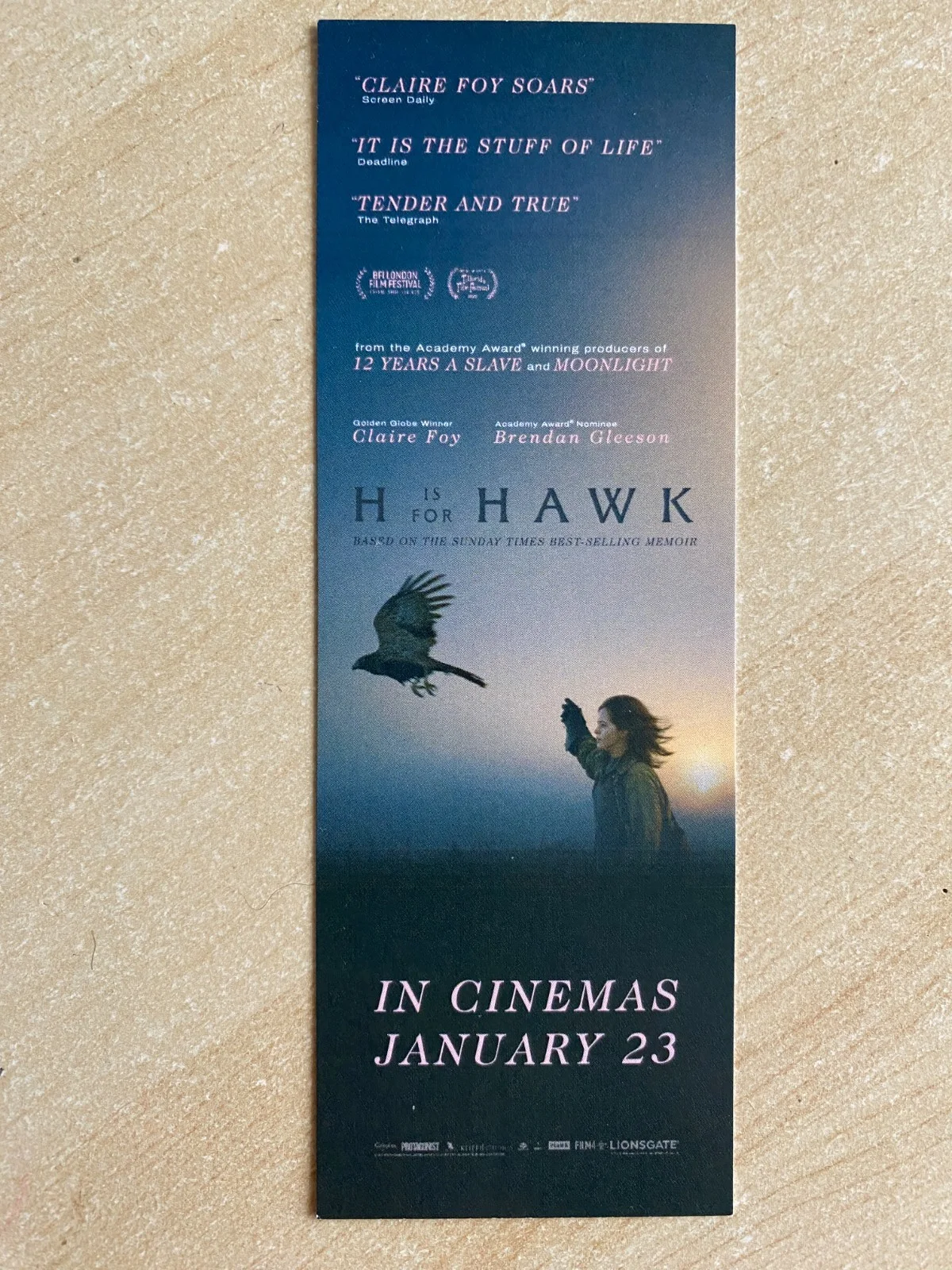 ‘H Is For Hawk’ Movie Promotional Postcard & Bookmark - New, image 3