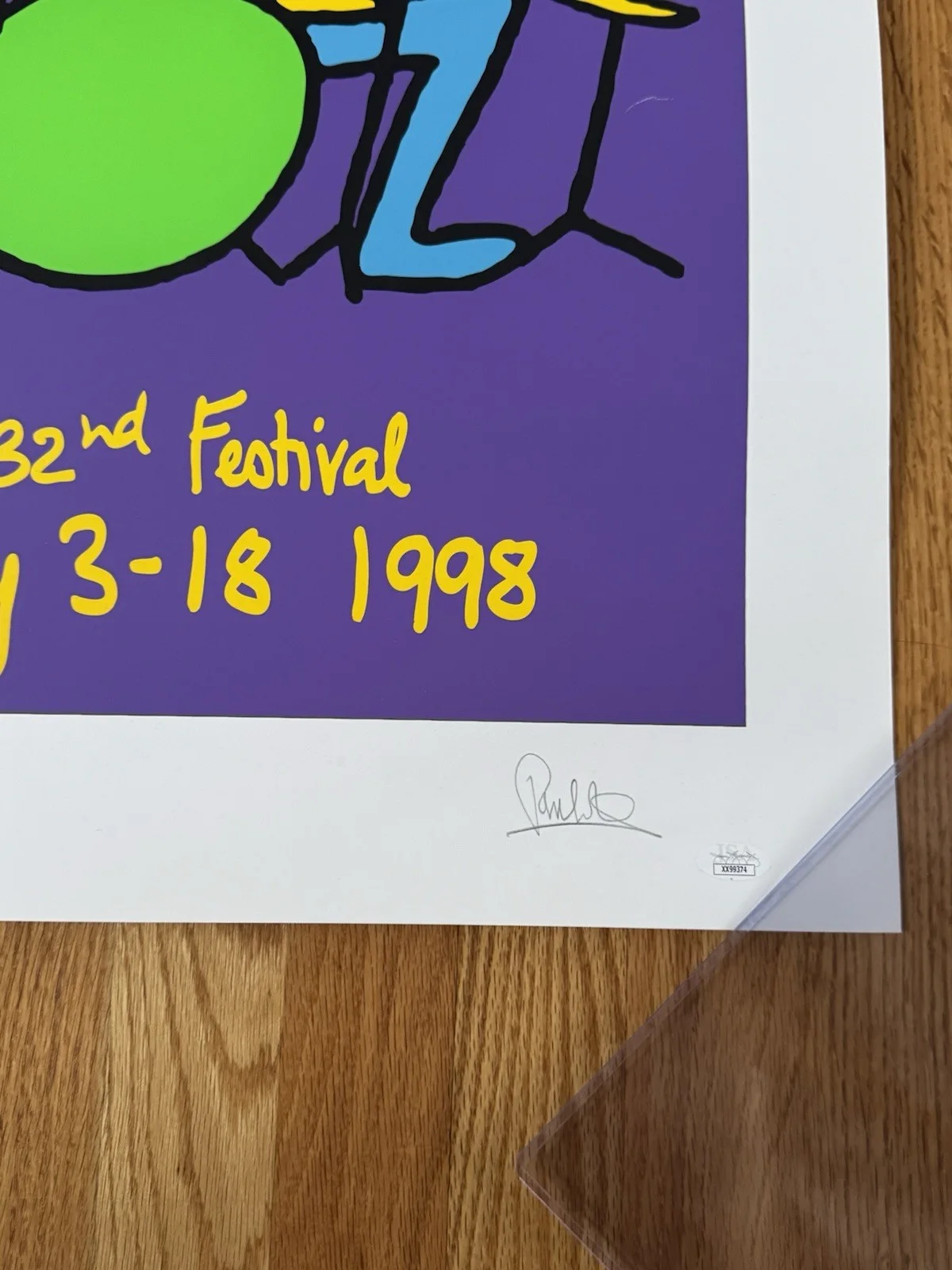 Rare Phil Collins SIGNED Montreux Jazz Festival Color Lithograph JSA Genesis, изображение 3