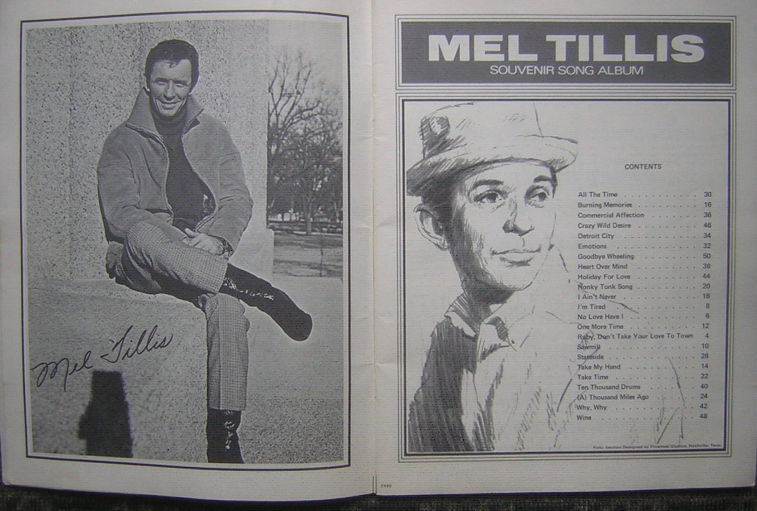 Mel Tillis Autographed Souvenir Song Album Book, circa 1967, изображение 4