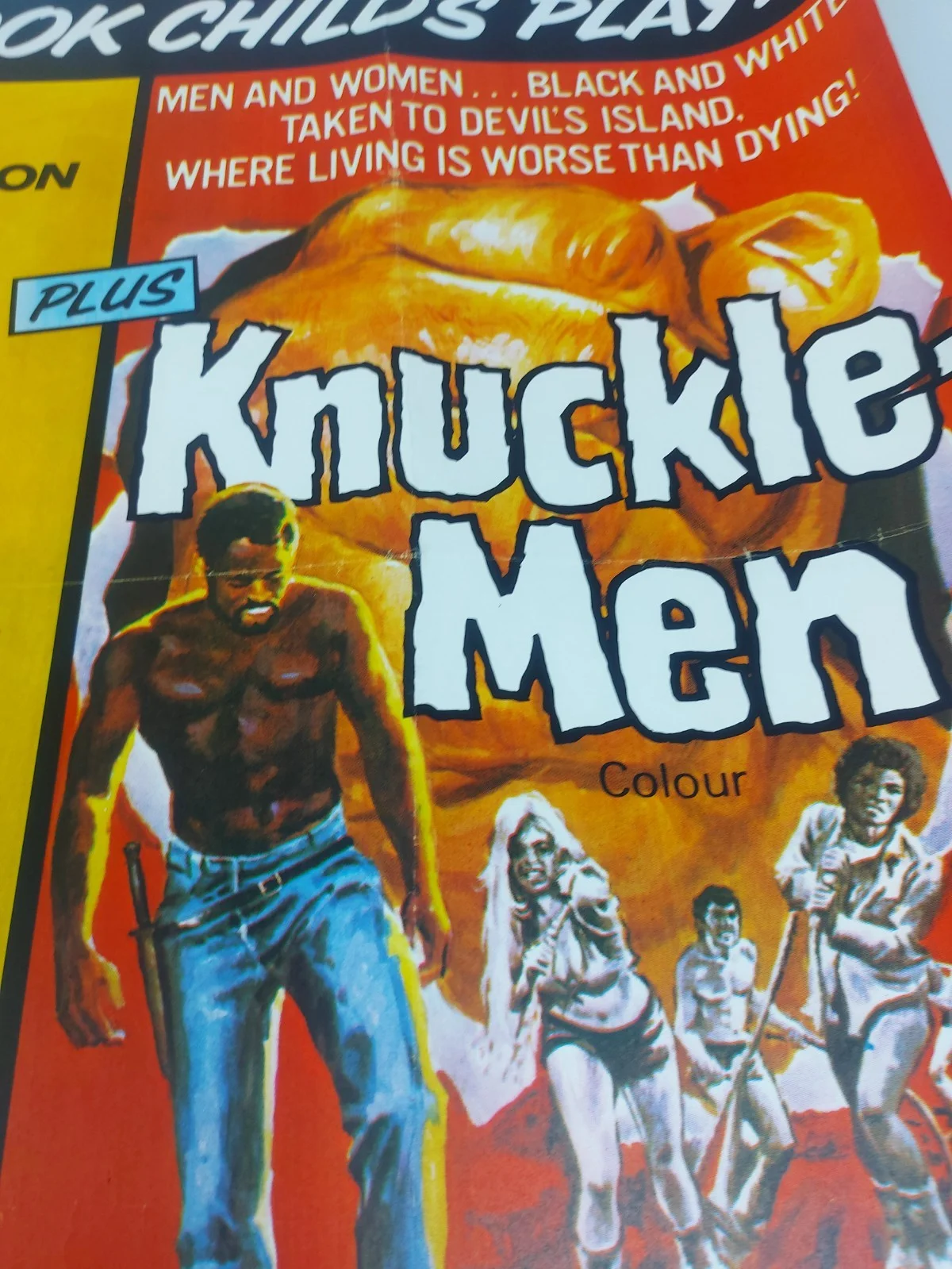SUPERCHICK / KNUCKLE-MEN ORIGINAL UK QUAD DOUBLE BILL FILM POSTER 1973, image 3
