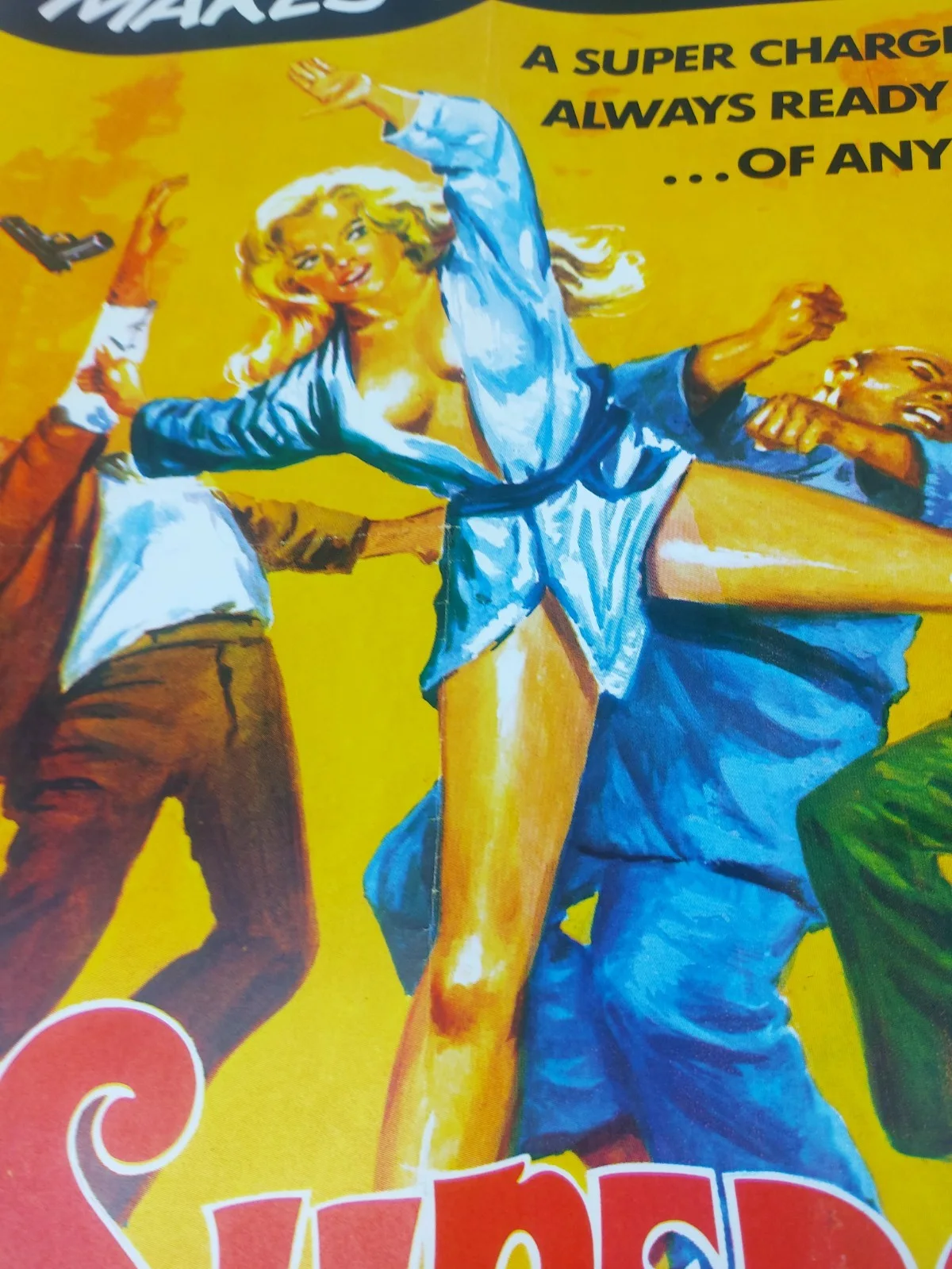 SUPERCHICK / KNUCKLE-MEN ORIGINAL UK QUAD DOUBLE BILL FILM POSTER 1973, image 4