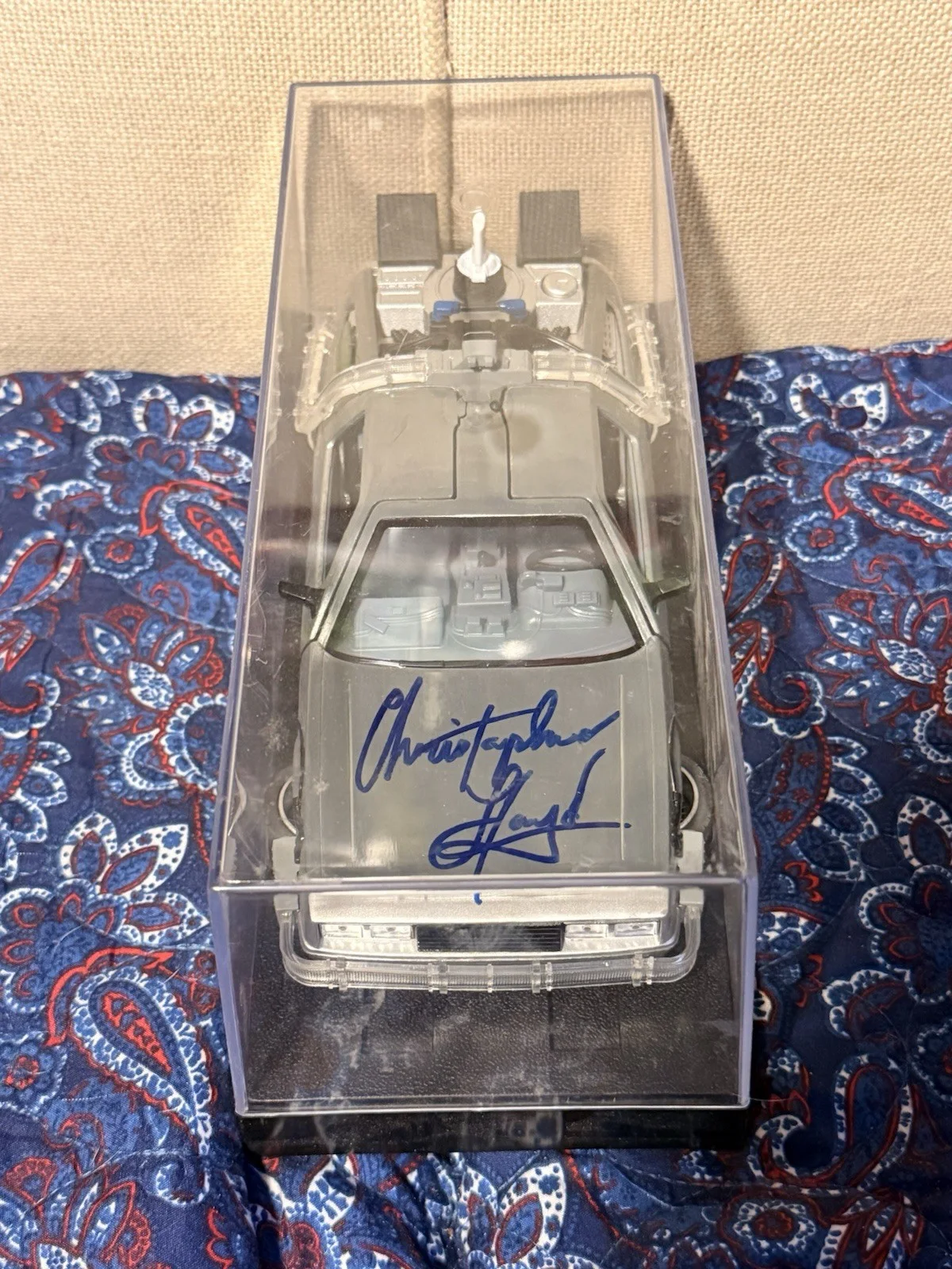 Christopher Lloyd Autographed 1:24 Scale Diecast Delorean Time Machine JSA Auth, image 2