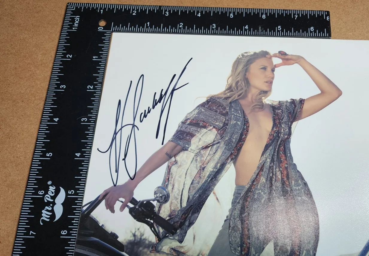 KATEE SACKHOFF — KATEE SACKHOFF Autographed / SIGNED Photo 8x10 - Sexy Cleavage w/Motorcycle, изображение 5