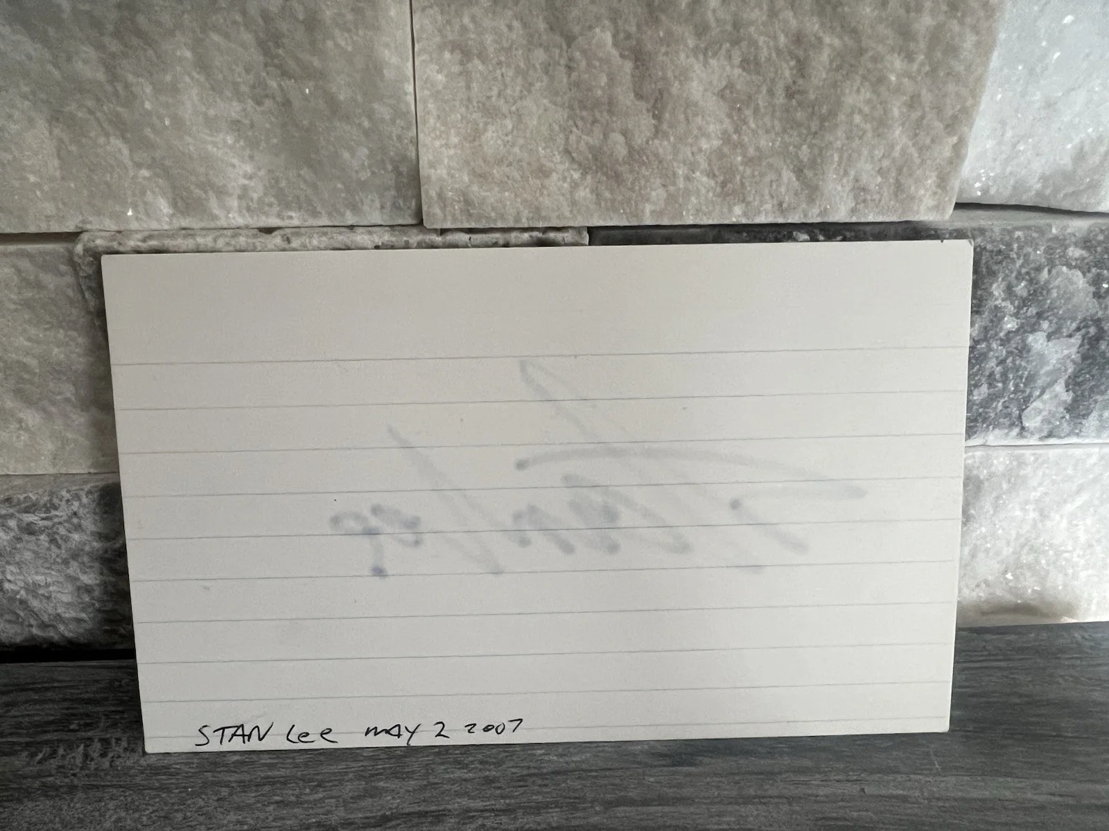 stan Lee — STAN LEE MARVEL COMICS LEGEND SIGNED AUTOGRAPH 3X5 INDEX CARD W/COA AUTHENTIC, image 2