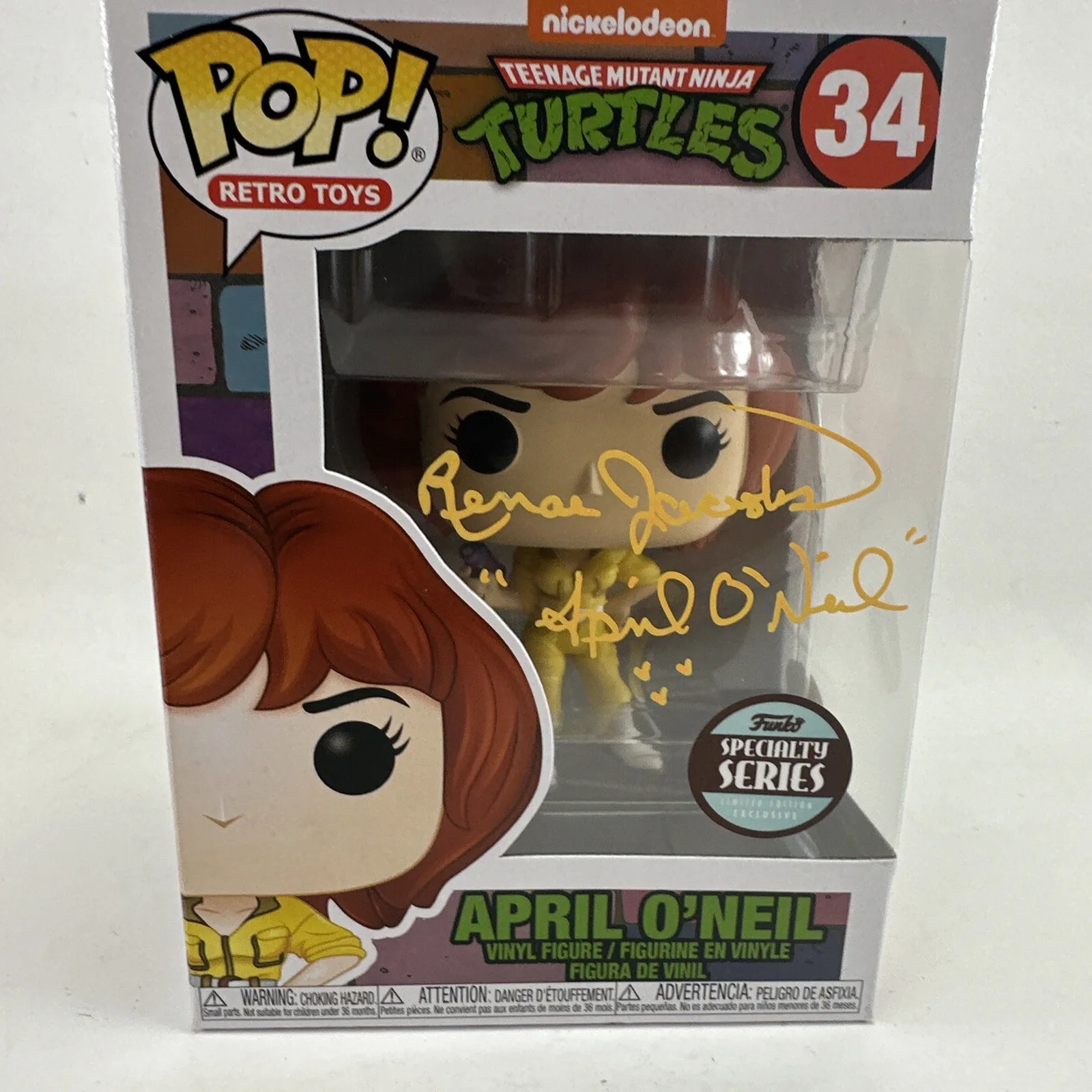 Renee Jacobs — Renee Jacobs signed inscribed Funko Pop Teenage Mutant Ninja Turtles JSA COA, image 3
