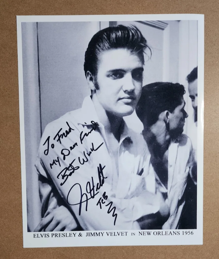 Vtg Photo of ELVIS PRESLEY & JIMMY VELVET Autographed / SIGNED by Velvet - TCB, изображение 3