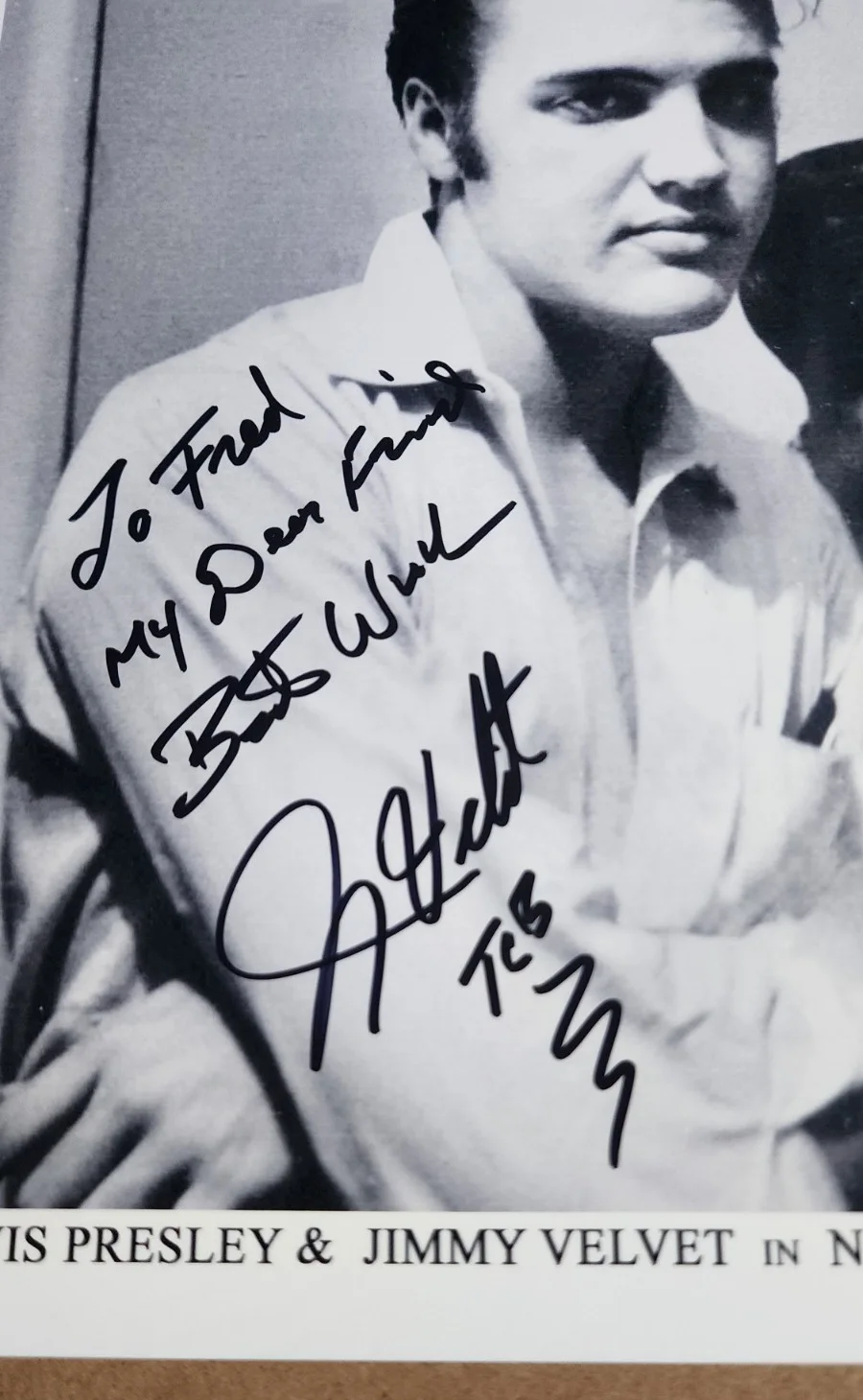 Vtg Photo of ELVIS PRESLEY & JIMMY VELVET Autographed / SIGNED by Velvet - TCB, изображение 5