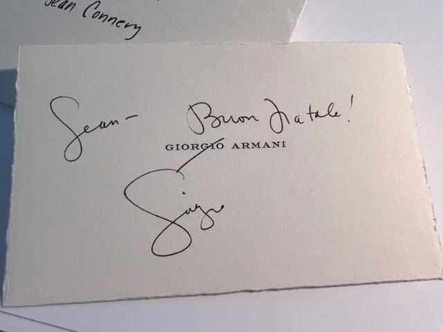 GIORGIO ARMANI X SEAN CONNERY 007 JAMES BOND PERSONAL CHRISTMAS GREETINGS CARD, image 2