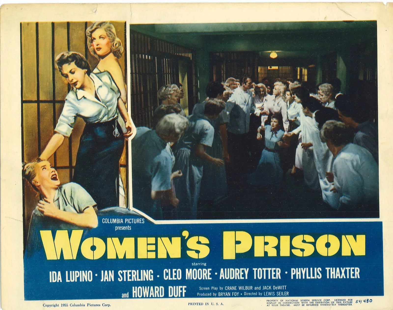 Womens Prison 2x ORIGINAL US Lobby Cards Ida Lupino Cleo Moore 1954, image 3