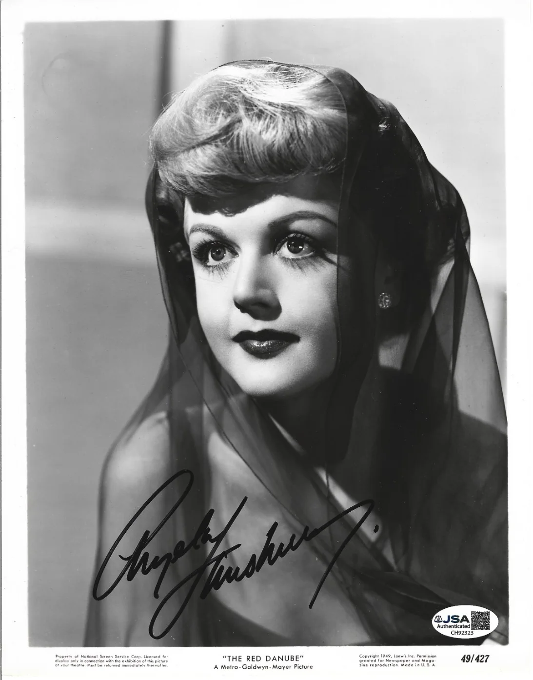 Angela Lansbury — Angela Lansbury REAL hand SIGNED 1949 Red Danube Promo Photo JSA COA Autographed