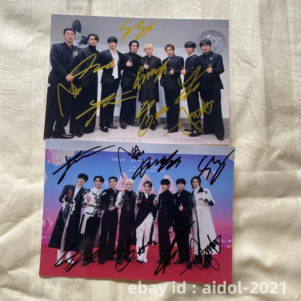 ATEEZ ateez Autographed Group Photo 5*7 K-POP Collection Gifts 2025, изображение 2