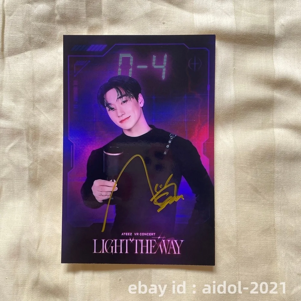 ATEEZ ateez Autographed Signed Photo Light The Way K-POP Collection 4*6 2025, изображение 4