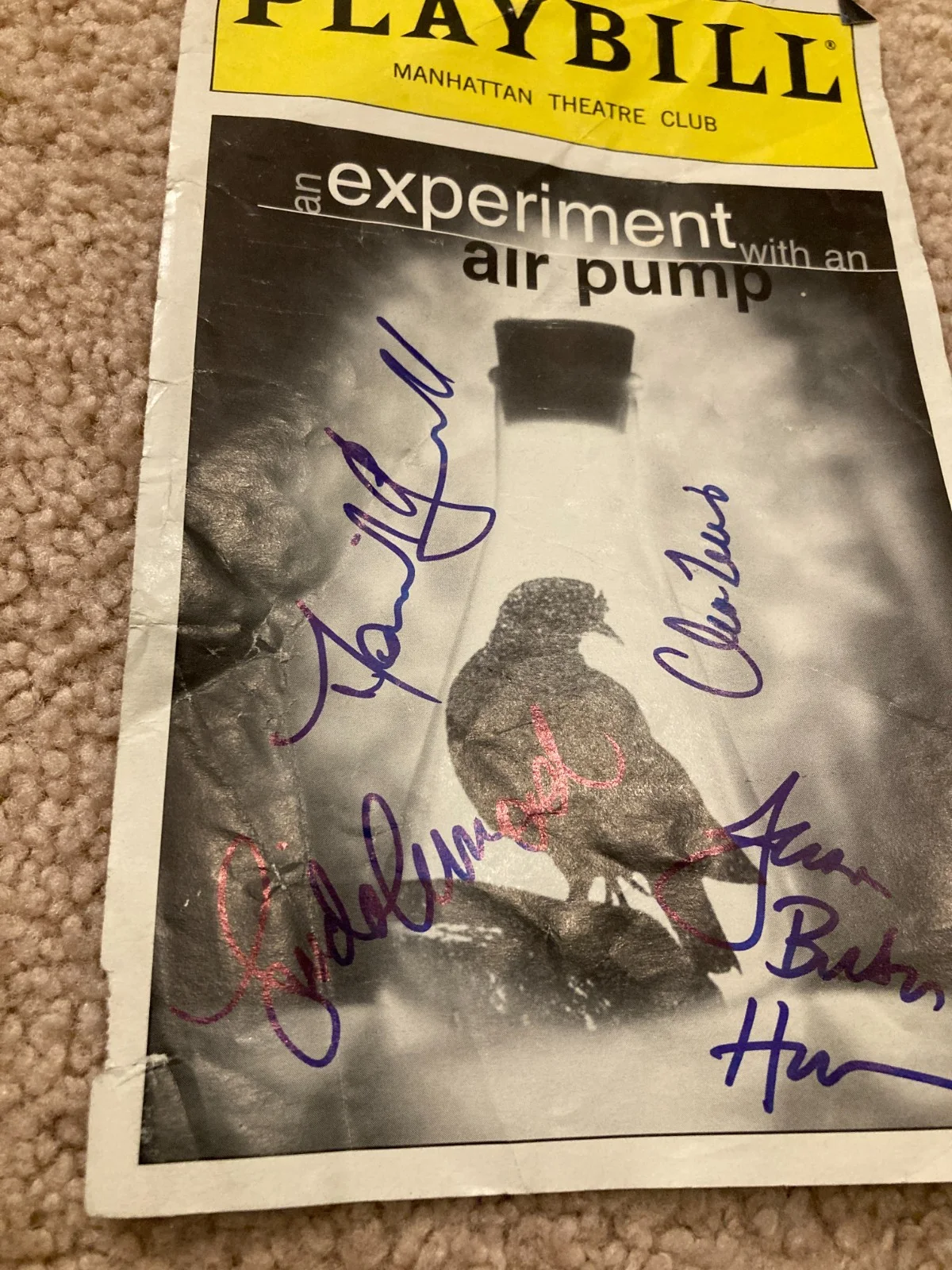 Daniel Gerroll, Linda Emond, Clea Lewis, Jason Butler Harner — Daniel Gerroll Linda Emond Jason Butler Harner Signed Experiment Playbill Cover, изображение 2