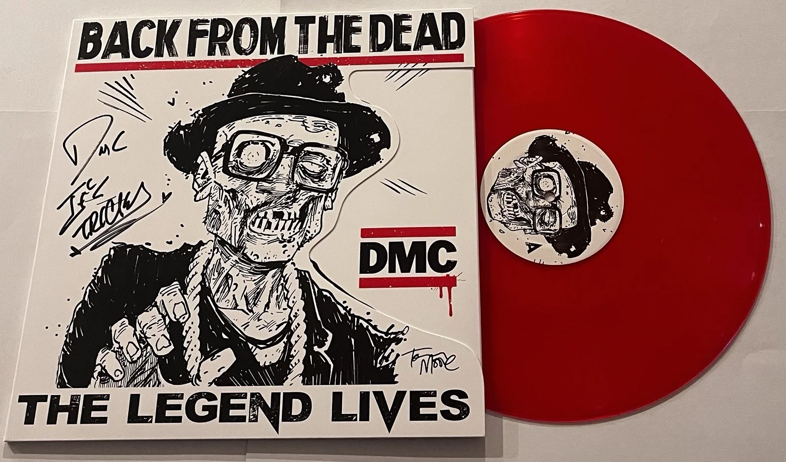 DMC SIGNED BACK FROM THE DEAD THE LEGEND LIVES LP VINYL RECORD ALBUM JSA COA, изображение 2