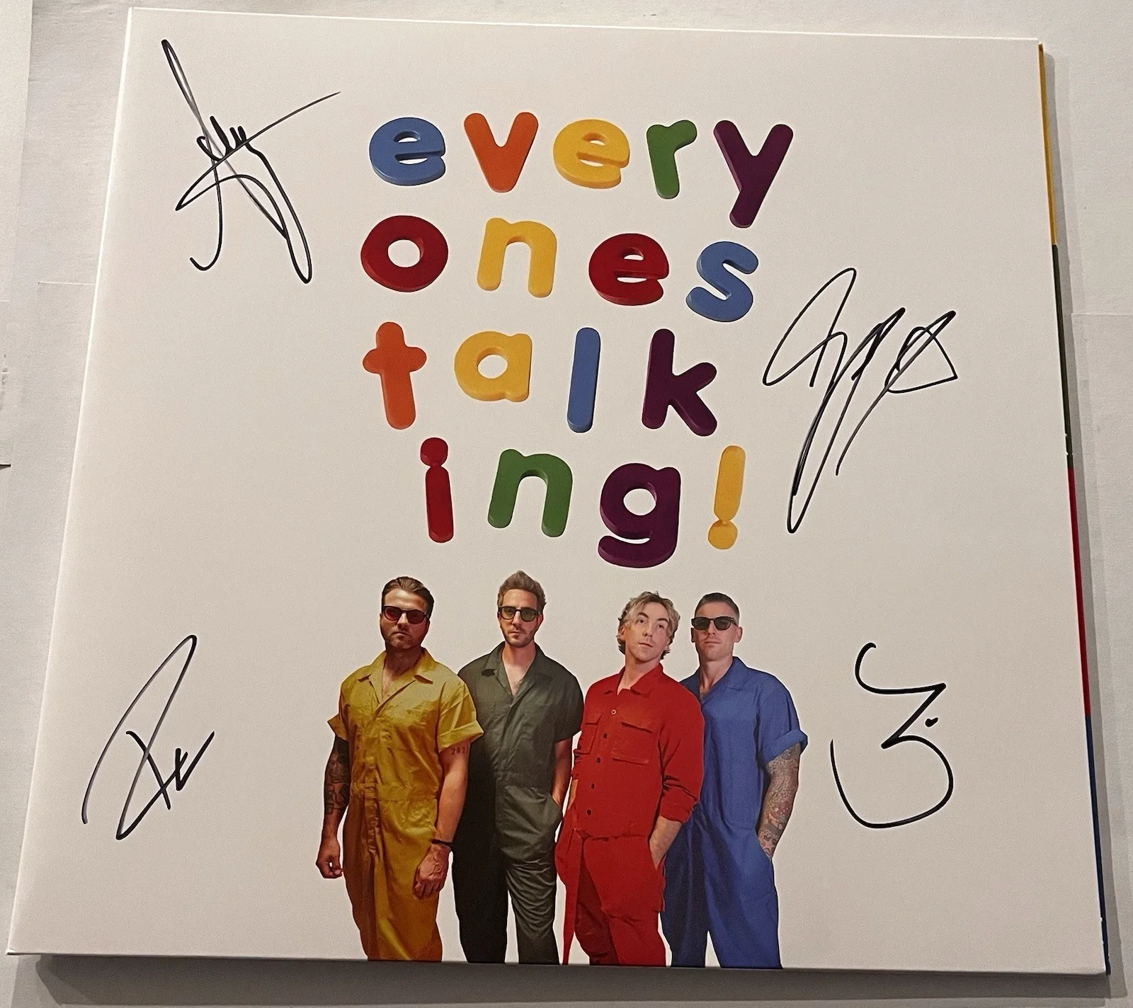 ALL TIME LOW BAND SIGNED EVERYONES TALKING LP VINYL RECORD ALBUM ALEX +3 JSA COA, изображение 3