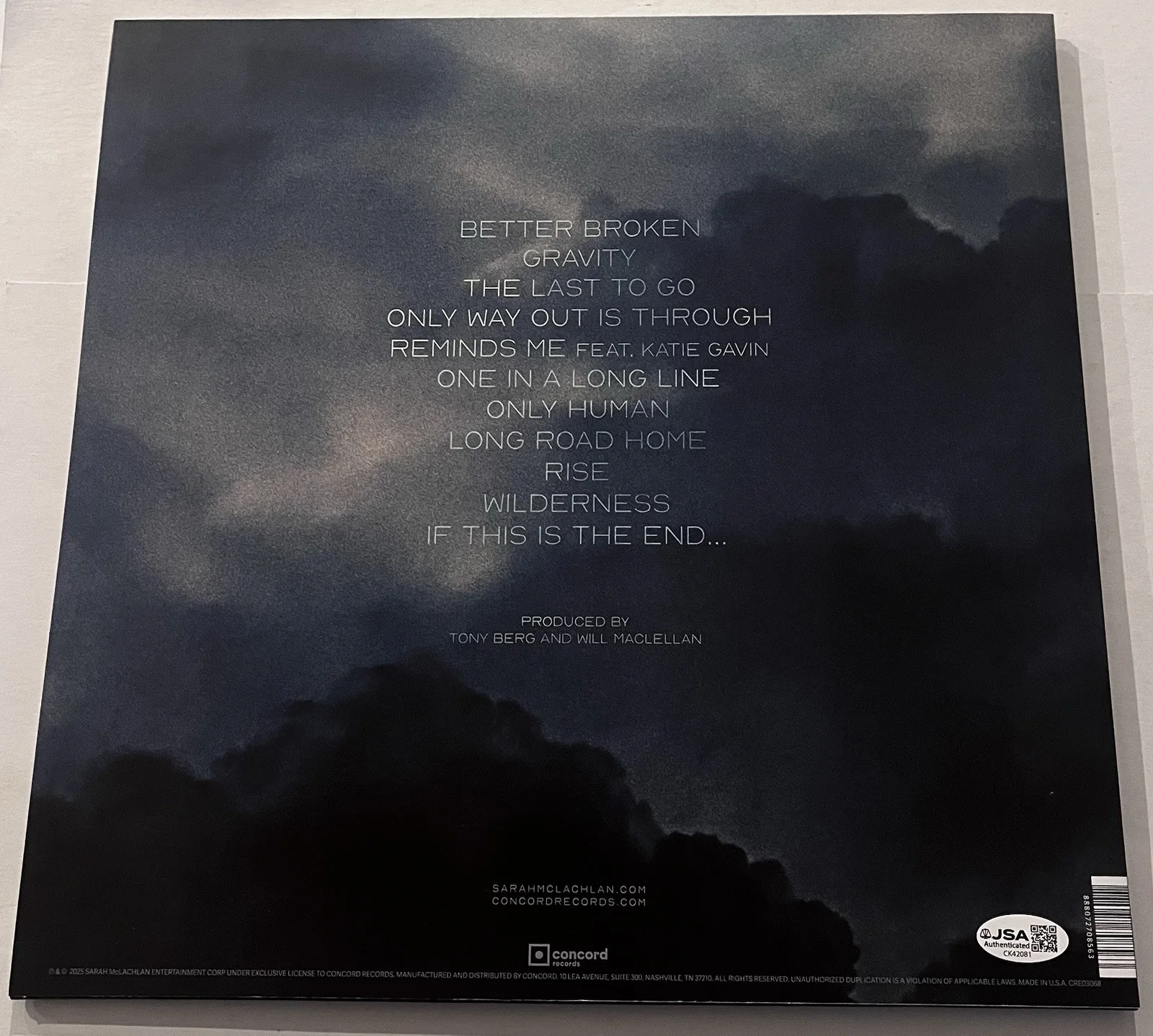 SARAH MCLACHLAN SIGNED BETTER BROKEN LP VINYL RECORD ALBUM JSA COA, image 4