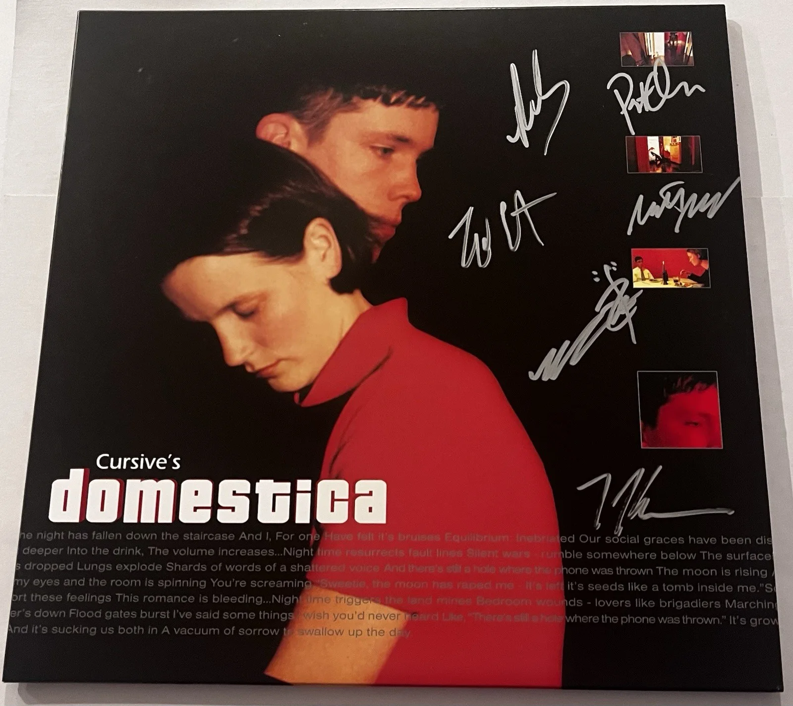 CURSIVE BAND SIGNED DOMESTICA LP VINYL RECORD ALBUM TIM KASHER +5 JSA COA, image 3