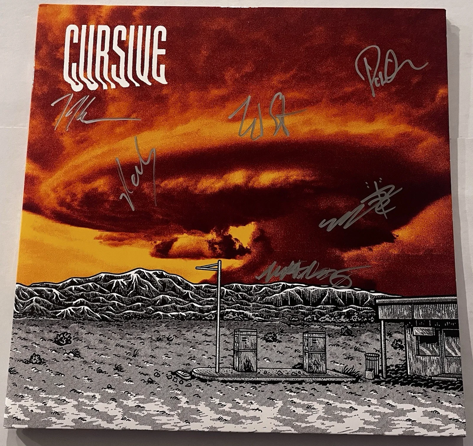 CURSIVE BAND SIGNED DEVOURER LP VINYL RECORD ALBUM TIM KASHER +5 JSA COA, image 3
