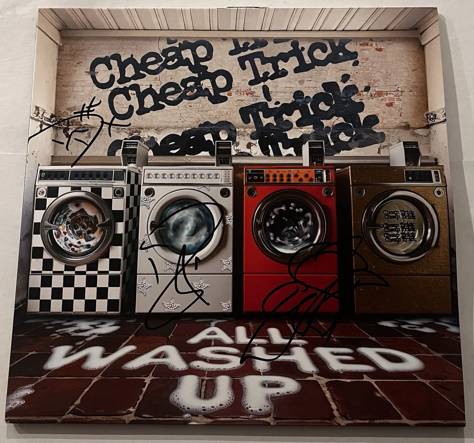 CHEAP TRICK SIGNED ALL WASHED UP LP VINYL RECORD ALBUM ROBIN RICK DAXX JSA COA, изображение 3