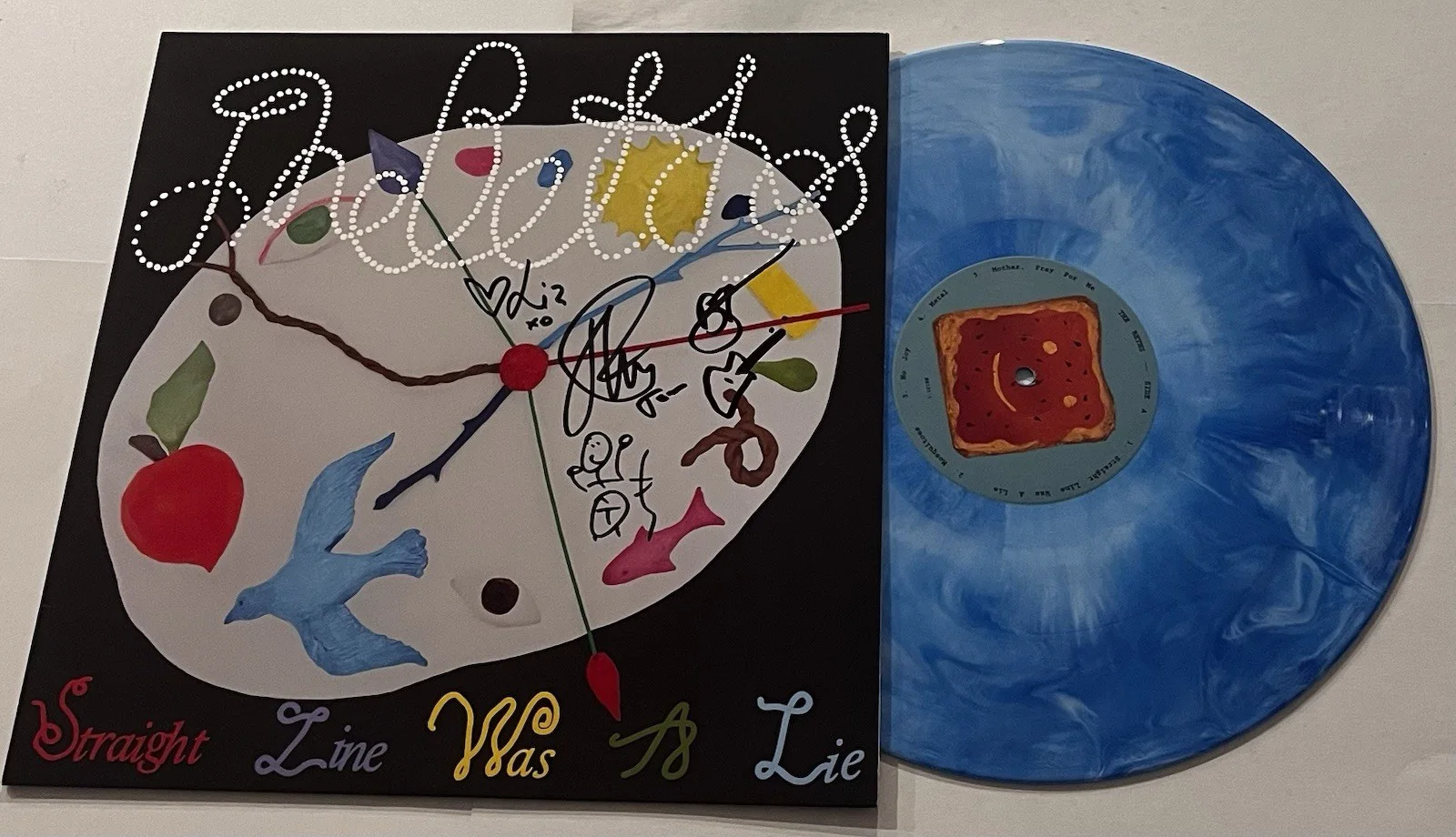 THE BETHS BAND SIGNED STRAIGHT LINE WAS A LIE LP VINYL RECORD ALBUM JSA COA, изображение 2