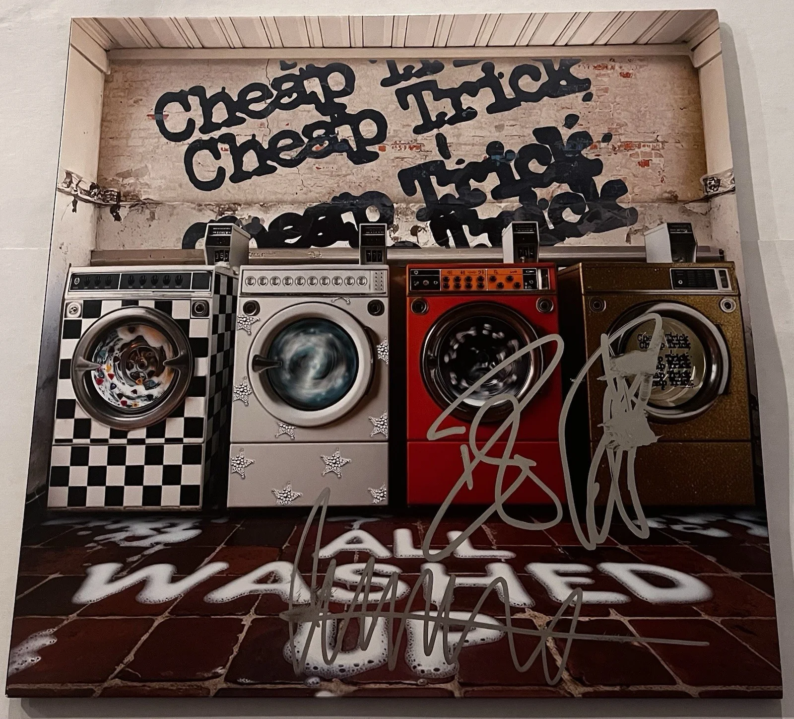 CHEAP TRICK SIGNED ALL WASHED UP LP VINYL RECORD ALBUM ROBIN RICK TOM JSA COA, изображение 3
