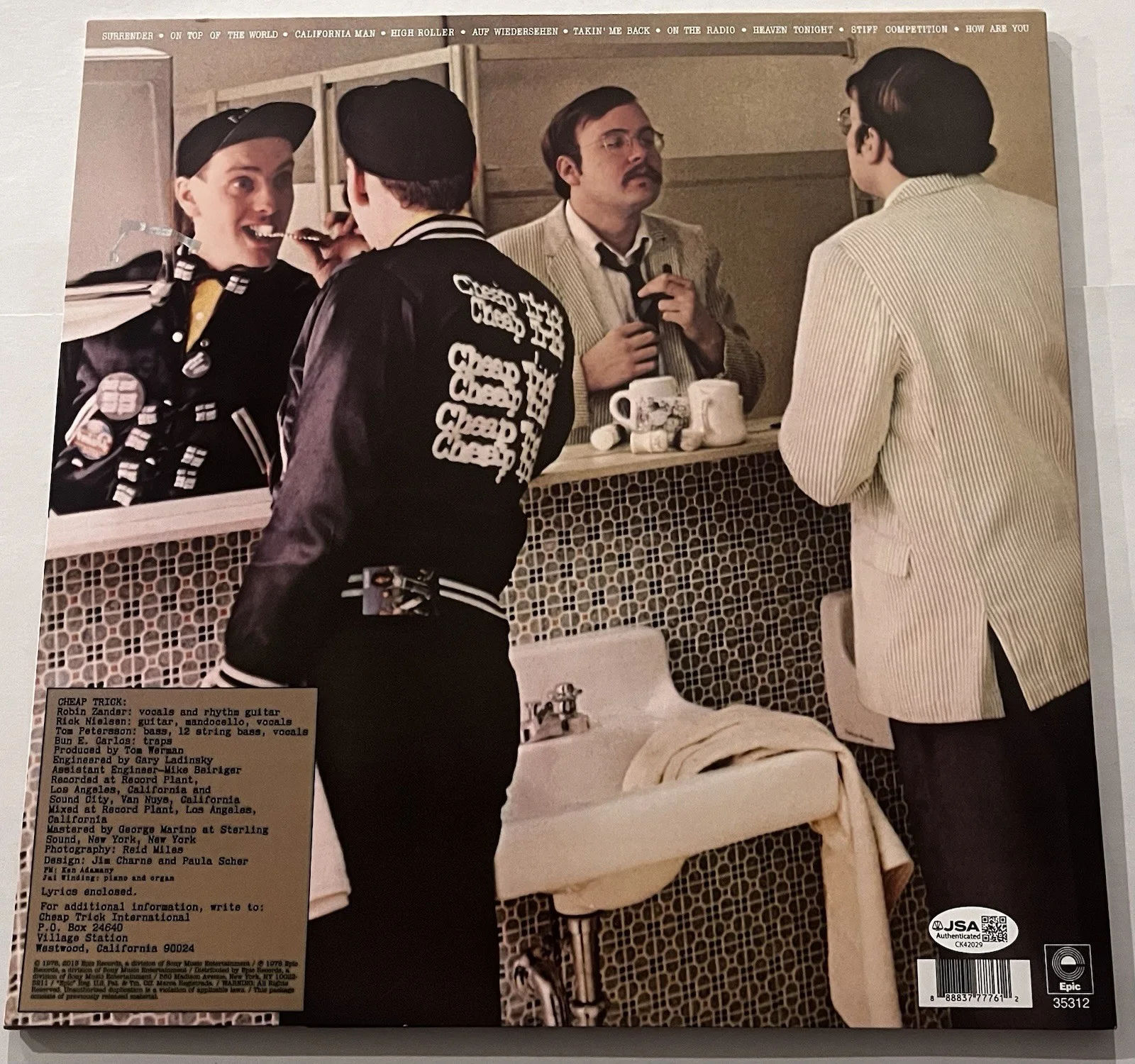 CHEAP TRICK SIGNED HEAVEN TONIGHT LP VINYL RECORD ALBUM ROBIN RICK TOM JSA COA, изображение 4