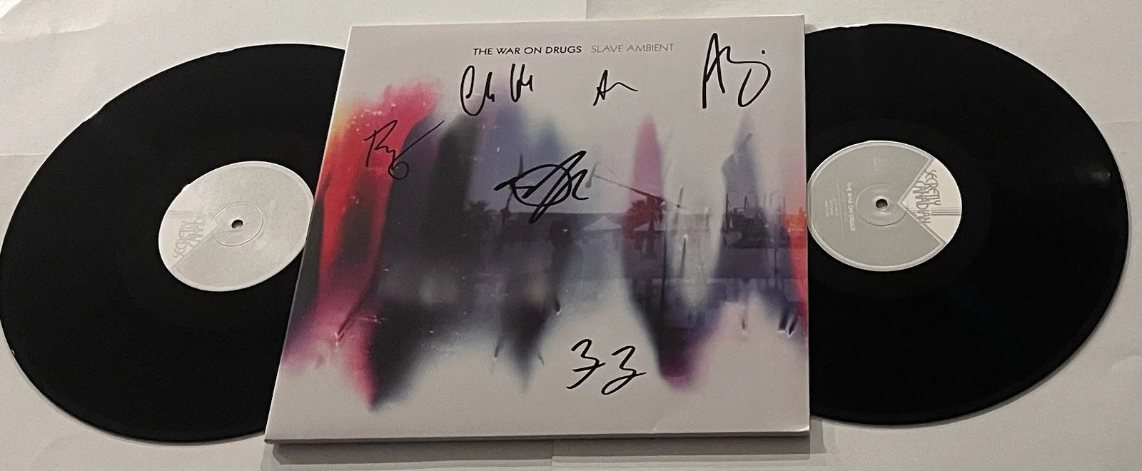 THE WAR ON DRUGS SIGNED SLAVE AMBIENT LP VINYL RECORD ALBUM ADAM +5 JSA COA, изображение 2