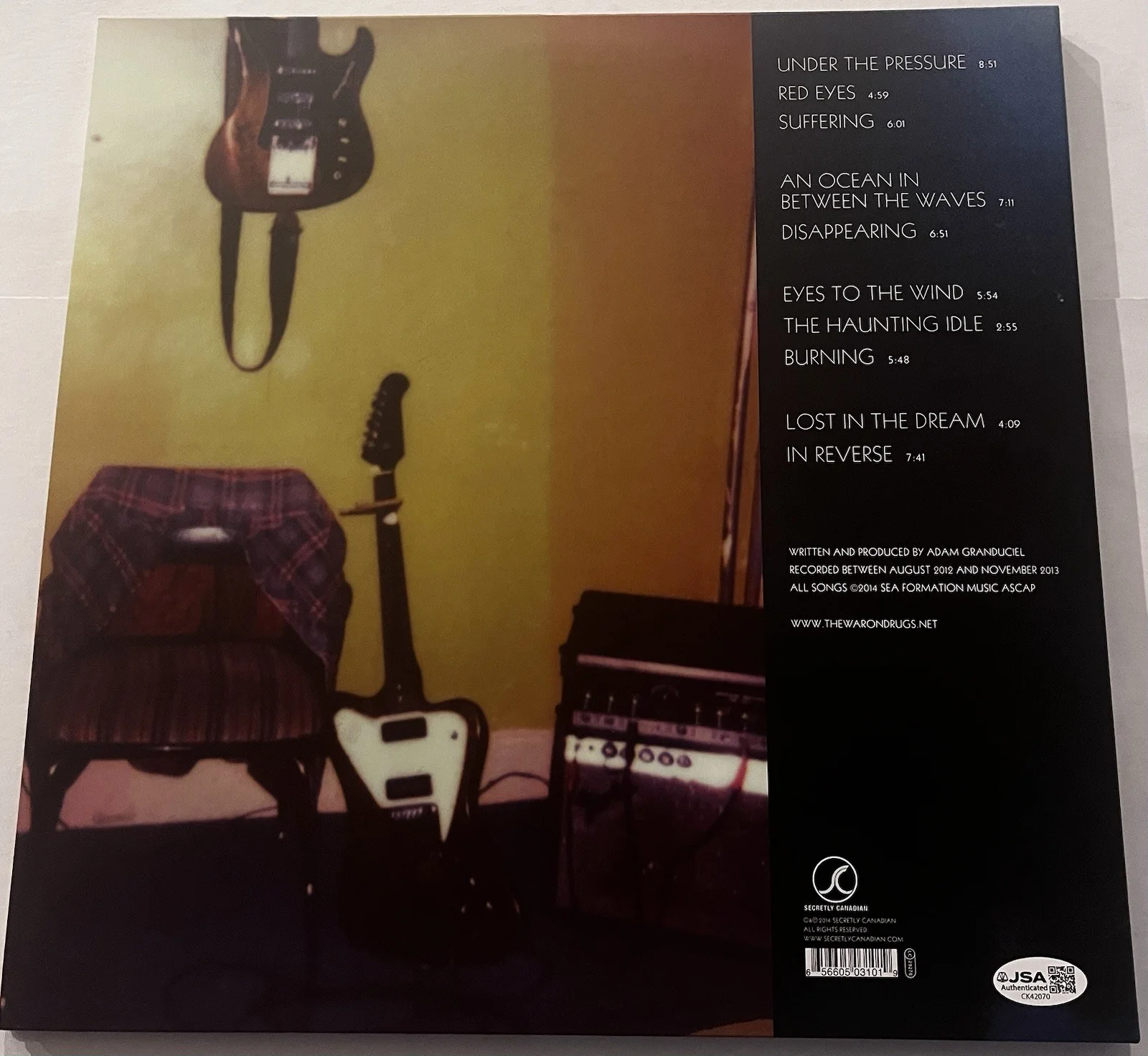 THE WAR ON DRUGS SIGNED LOST IN THE DREAM LP VINYL RECORD ALBUM ADAM +5 JSA COA, изображение 4