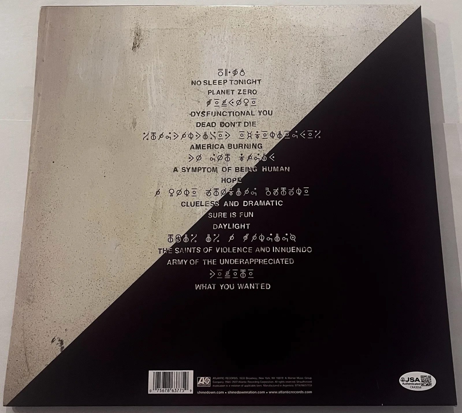 SHINEDOWN BAND SIGNED PLANET ZERO LP VINYL RECORD ALBUM BRENT SMITH +3 JSA COA, image 4