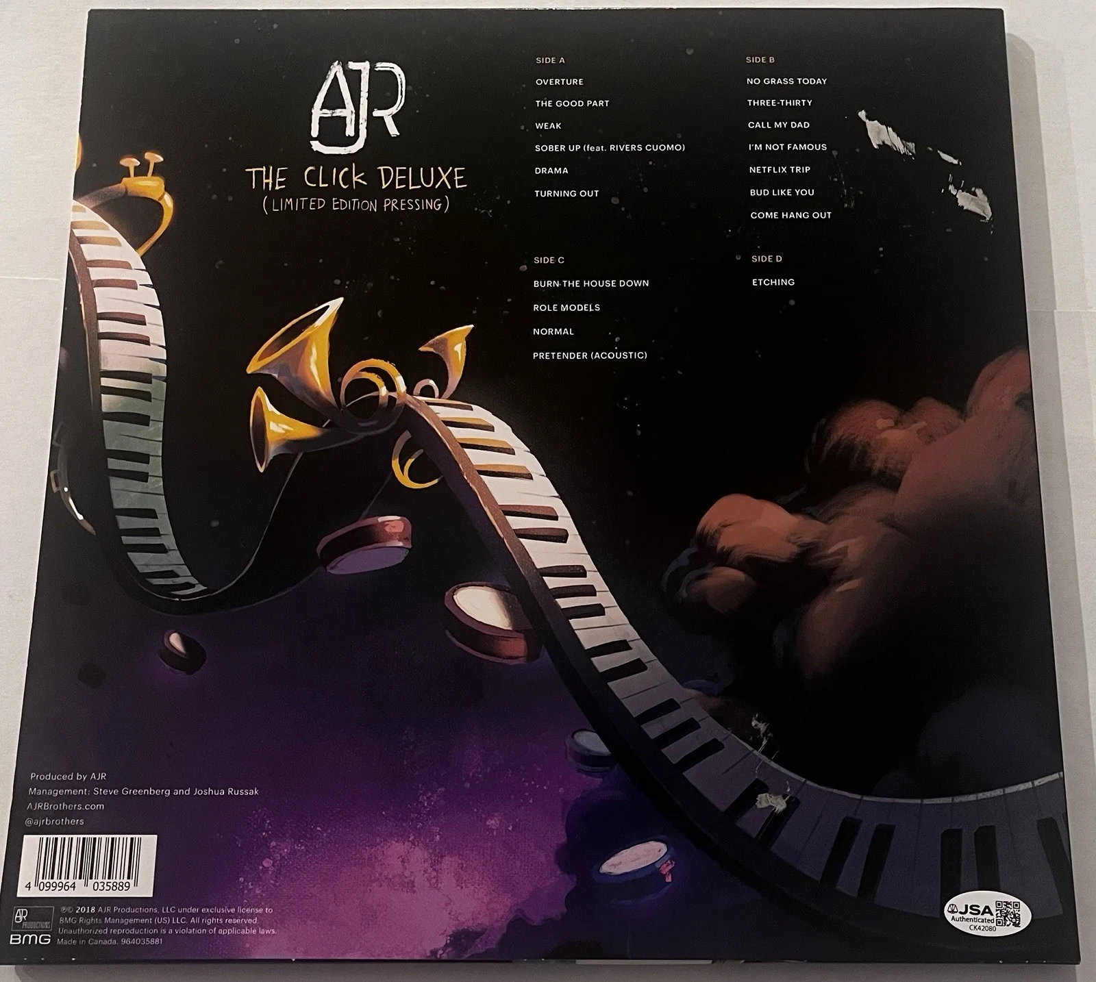 AJR BAND SIGNED THE CLICK DELUXE LP VINYL RECORD ALBUM RYAN JACK MET JSA COA, изображение 4
