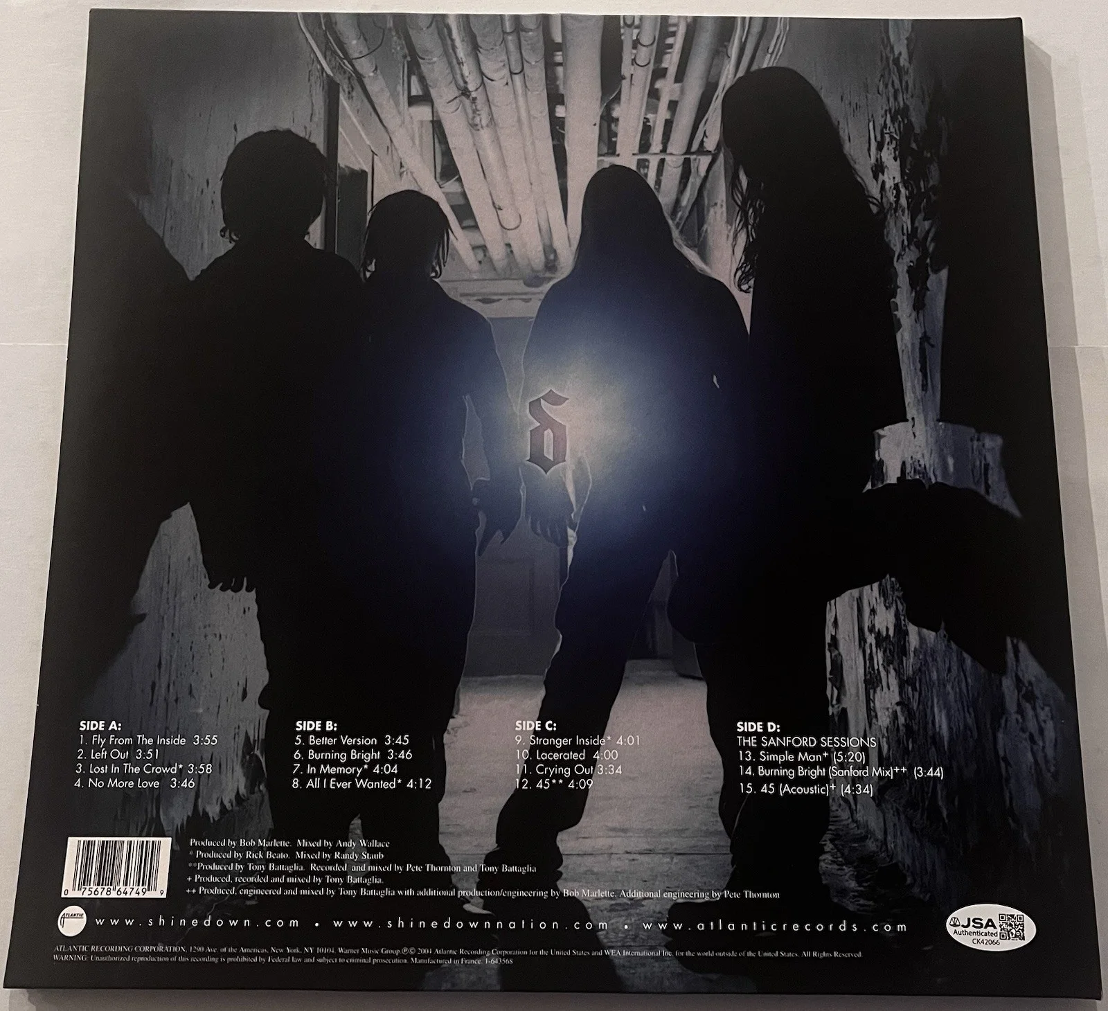 BRENT SMITH SHINEDOWN BAND SIGNED LEAVE A WHISPER LP VINYL RECORD ALBUM JSA COA, изображение 4