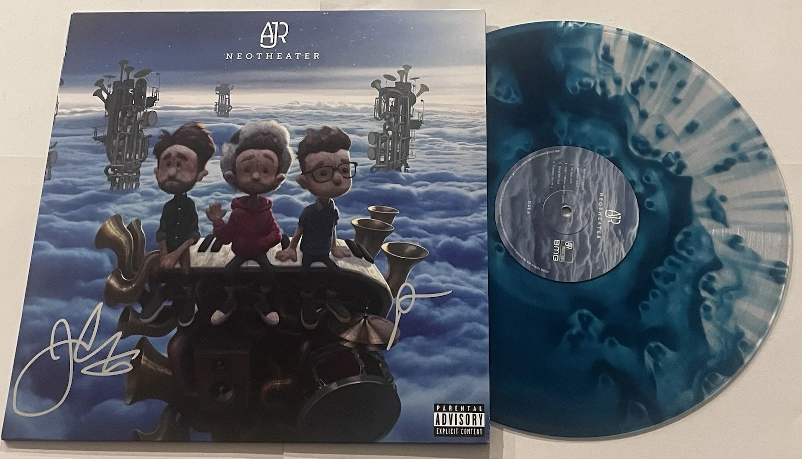 AJR BAND SIGNED NEOTHEATER LP VINYL RECORD ALBUM RYAN JACK MET JSA COA, image 2