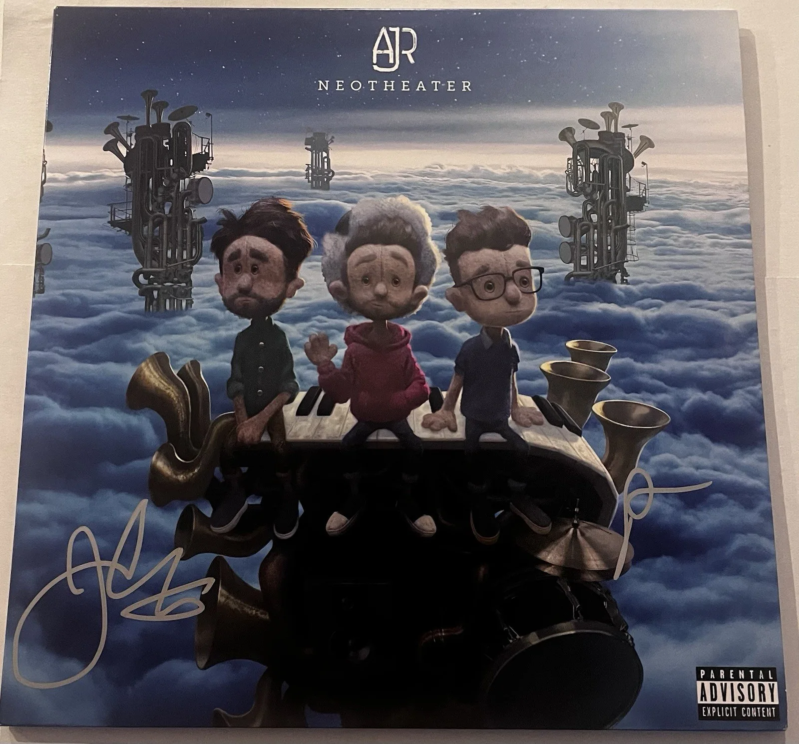 AJR BAND SIGNED NEOTHEATER LP VINYL RECORD ALBUM RYAN JACK MET JSA COA, image 3