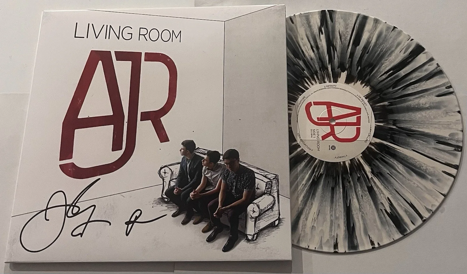 AJR BAND SIGNED LIVING ROOM LP VINYL RECORD ALBUM RYAN JACK MET JSA COA, изображение 2