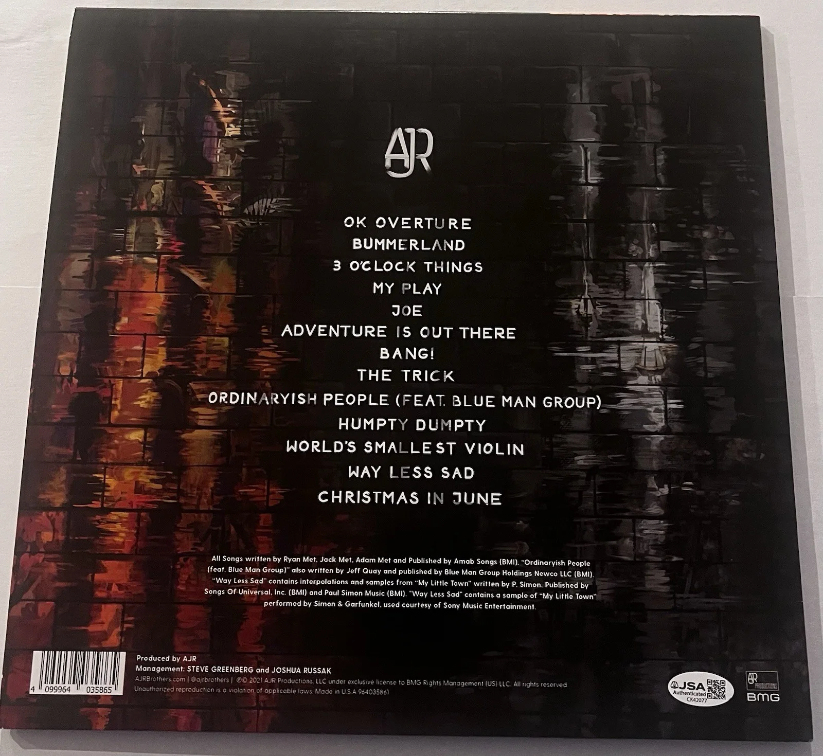 AJR BAND SIGNED OK ORCHESTRA LP VINYL RECORD ALBUM RYAN JACK MET JSA COA, изображение 4