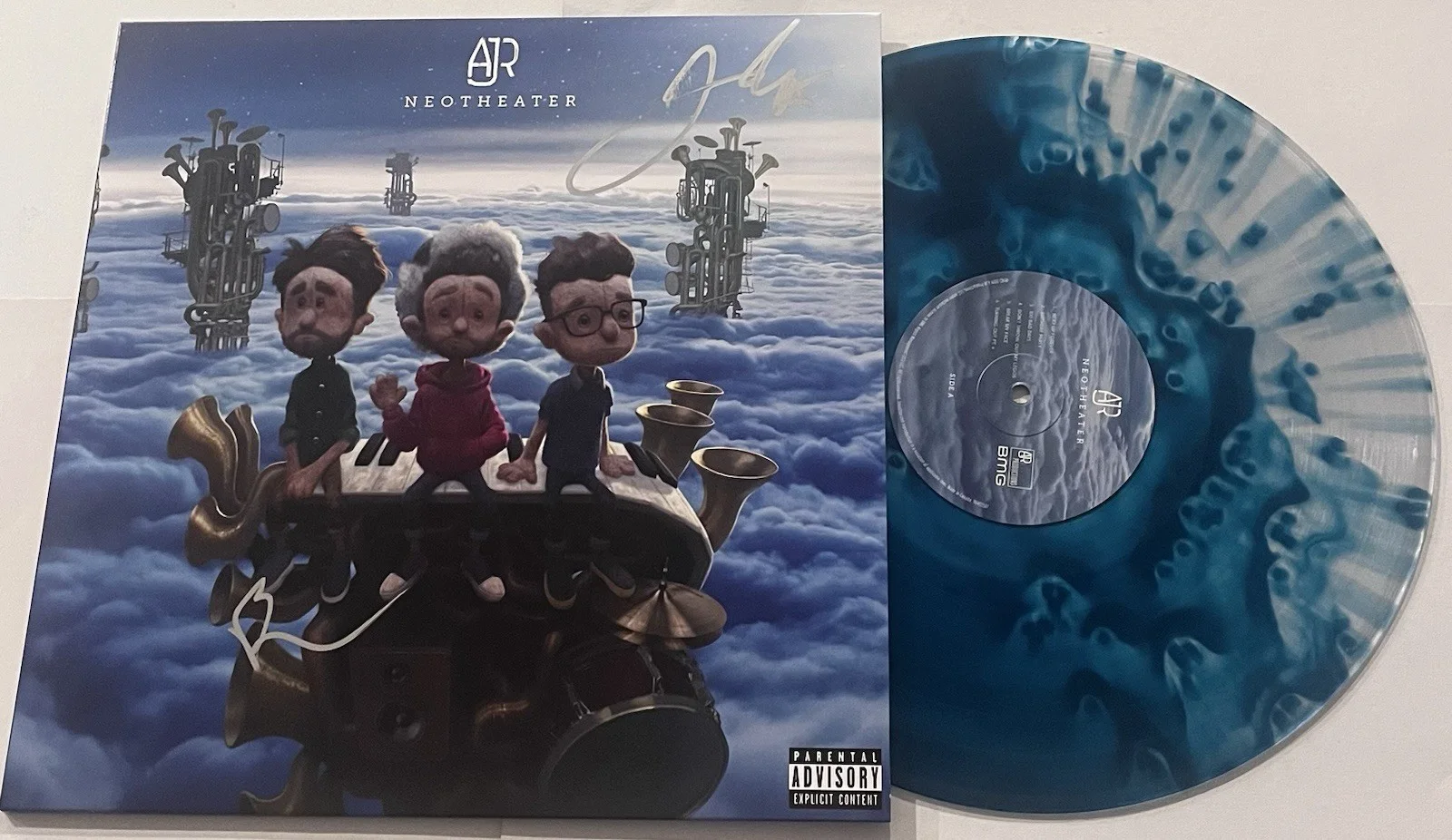 AJR BAND SIGNED NEOTHEATER LP VINYL RECORD ALBUM RYAN JACK MET JSA COA, image 2