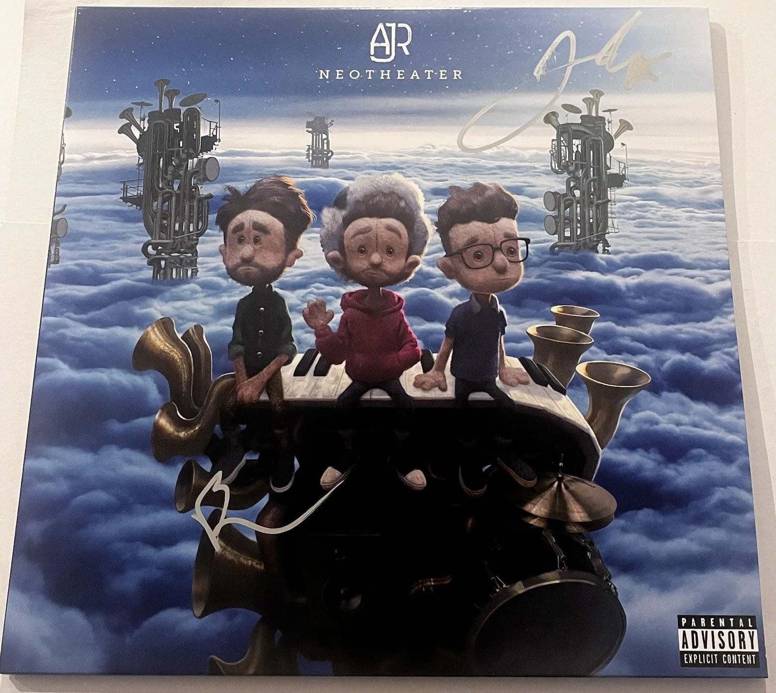 AJR BAND SIGNED NEOTHEATER LP VINYL RECORD ALBUM RYAN JACK MET JSA COA, image 3