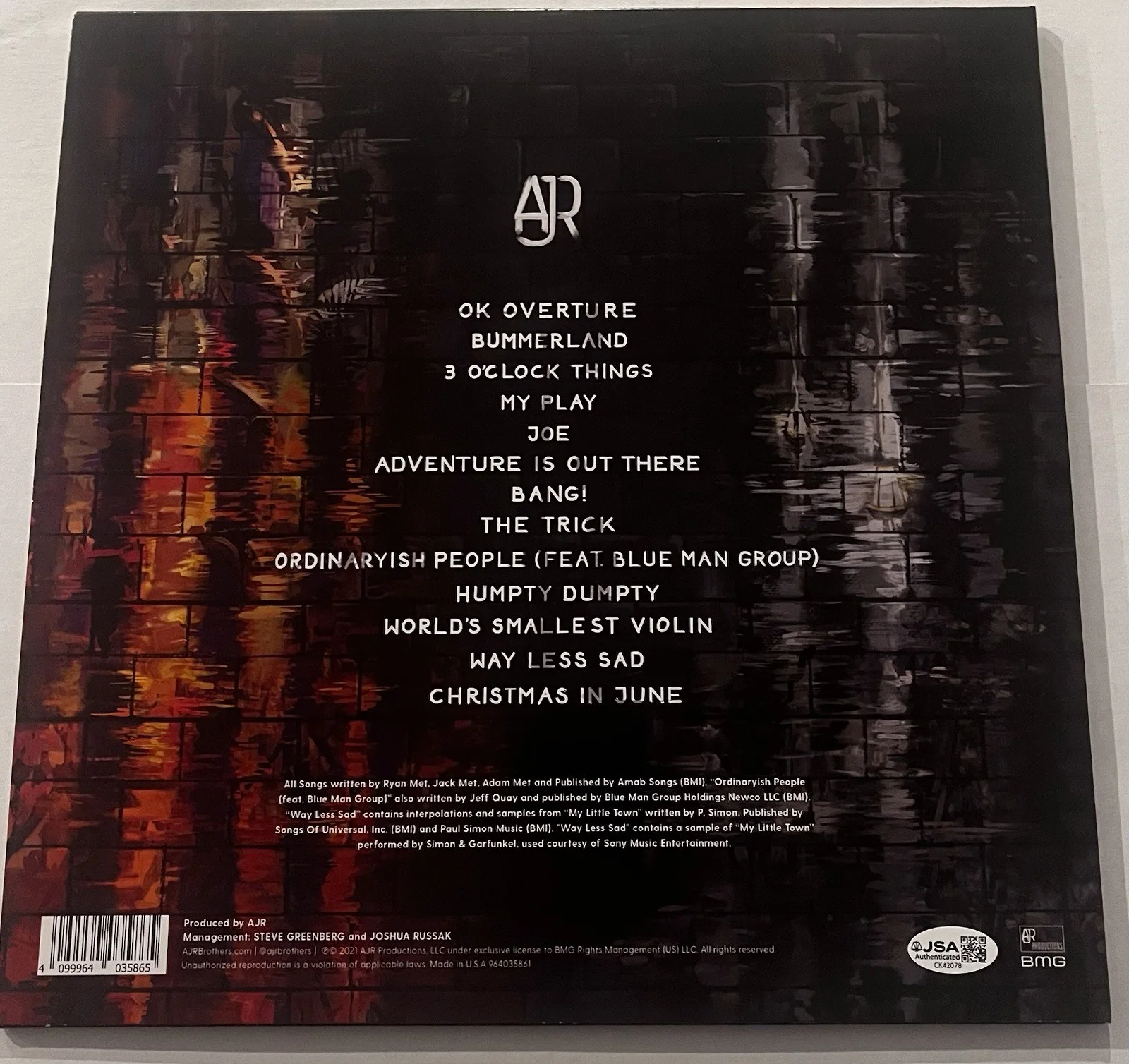 AJR BAND SIGNED OK ORCHESTRA LP VINYL RECORD ALBUM RYAN JACK MET JSA COA, image 4
