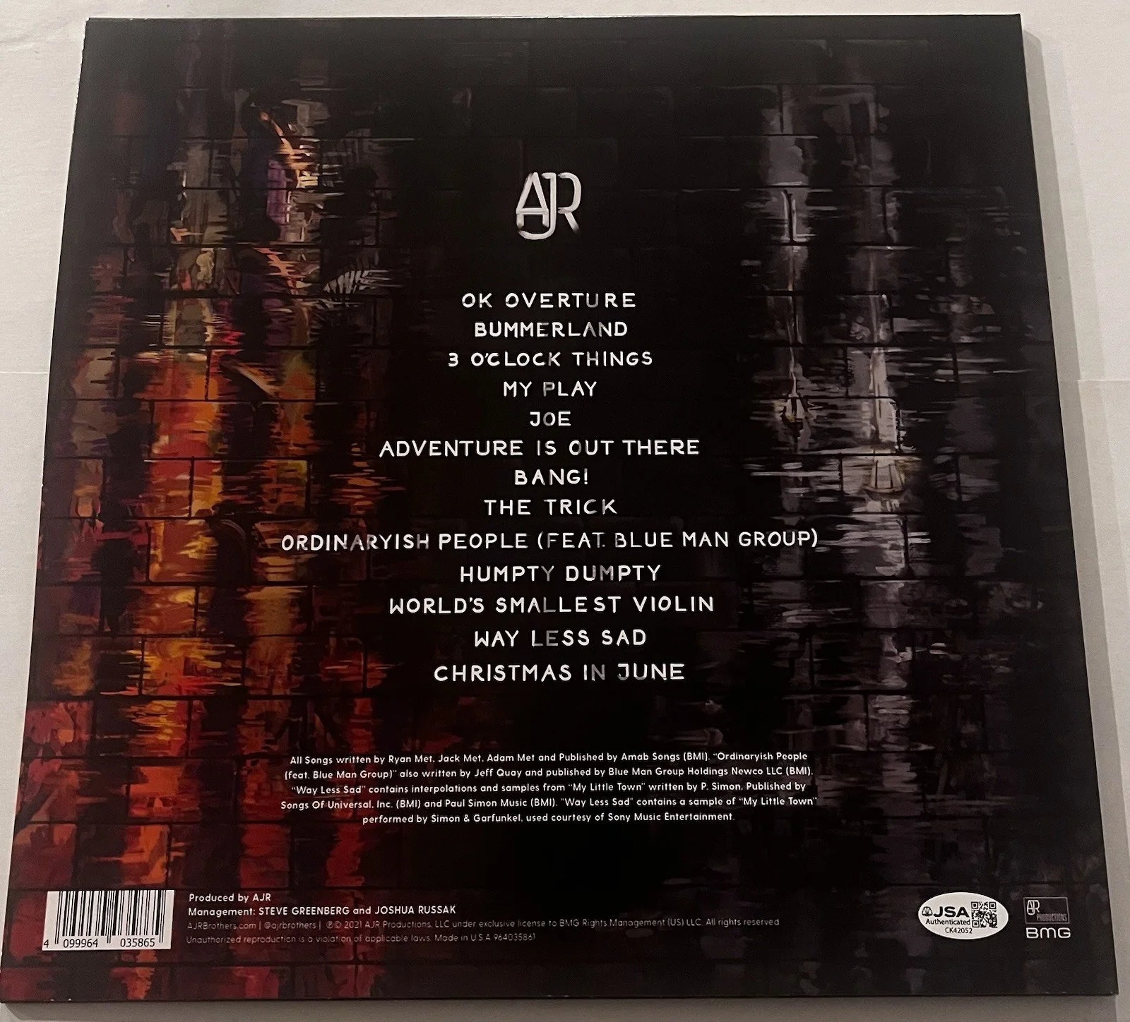 AJR BAND SIGNED OK ORCHESTRA LP VINYL RECORD ALBUM RYAN JACK MET JSA COA, image 4