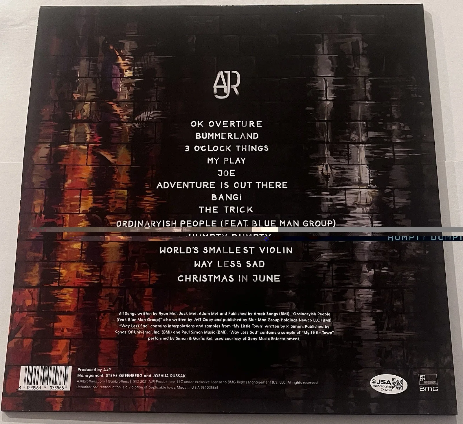 AJR BAND SIGNED OK ORCHESTRA LP VINYL RECORD ALBUM RYAN JACK MET JSA COA, image 4