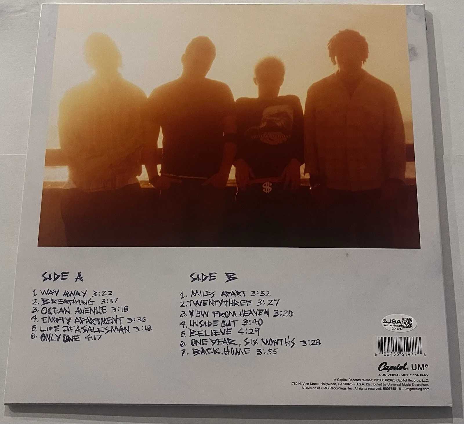 YELLOWCARD BAND SIGNED OCEAN AVENUE LP VINYL RECORD ALBUM RYAN KEY SEAN JSA COA, изображение 4