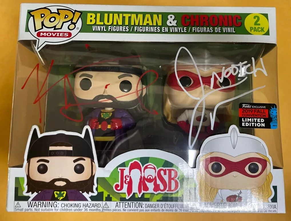 KEVIN SMITH & JASON MEWES — KEVIN SMITH JASON MEWES SIGNED BLUNTMAN & CHRONIC FUNKO POP VINYL JAY BOB Proof