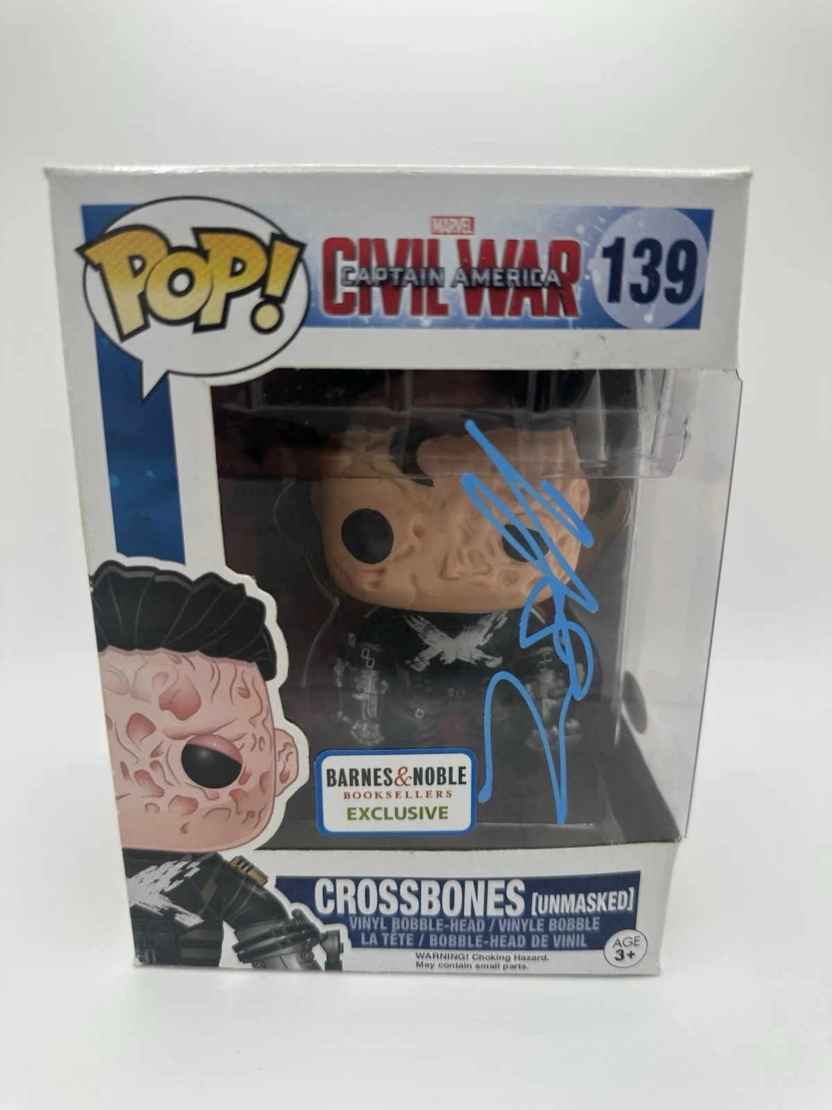 FRANK GRILLO SIGNED CROSSBONES FUNKO POP BARNES EXCL. MARVEL MCU JSA COA WS, image 2