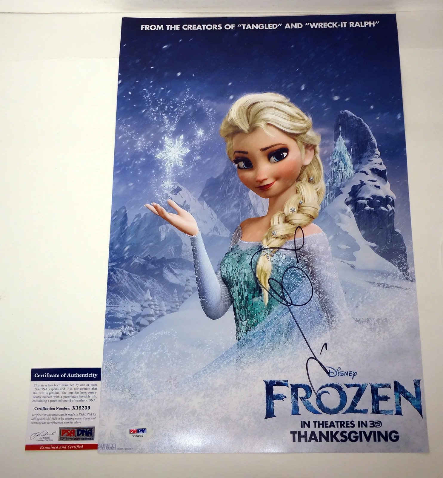 Idina Menzel — Idina Menzel Elsa Let It Go Signed Autograph Frozen Movie Poster PSA/DNA COA